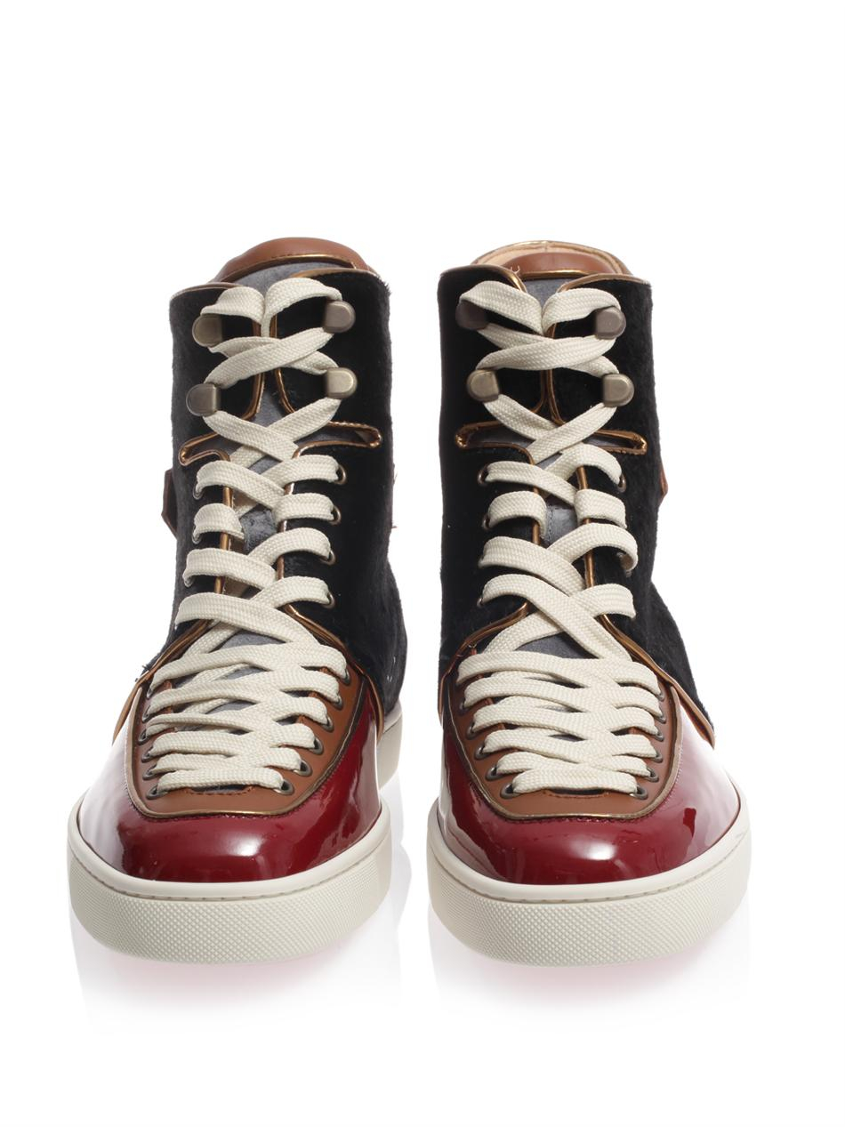 christian louboutin Alfie High Top Brown Pony Hair | Boulder ...  
