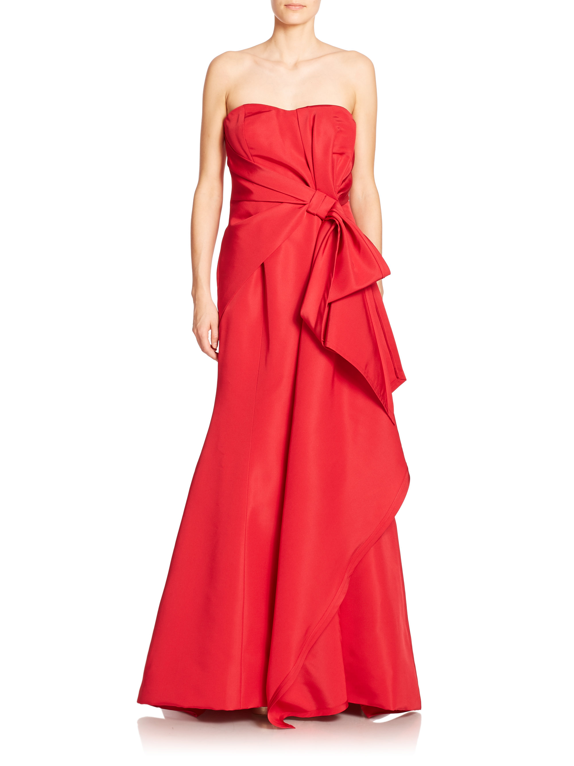 Lyst - Carolina Herrera Silk Sweetheart Gown in Red