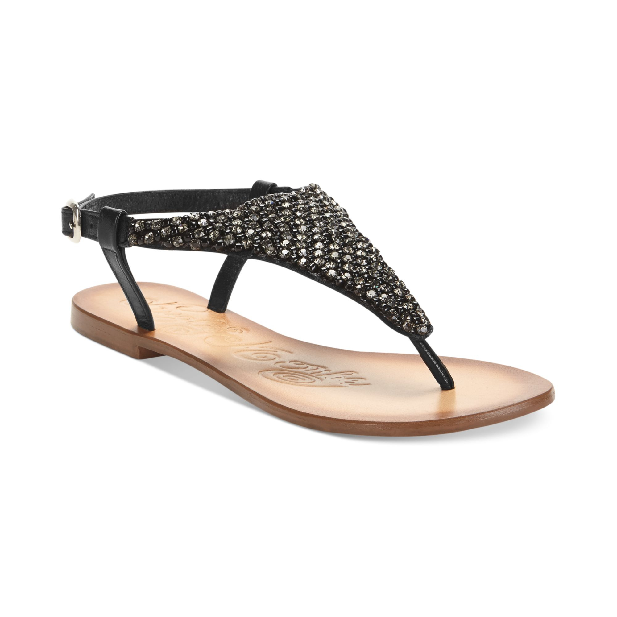 Naughty Monkey Diamonds and Pearls Hooded Thong Sandals in Black | Lyst