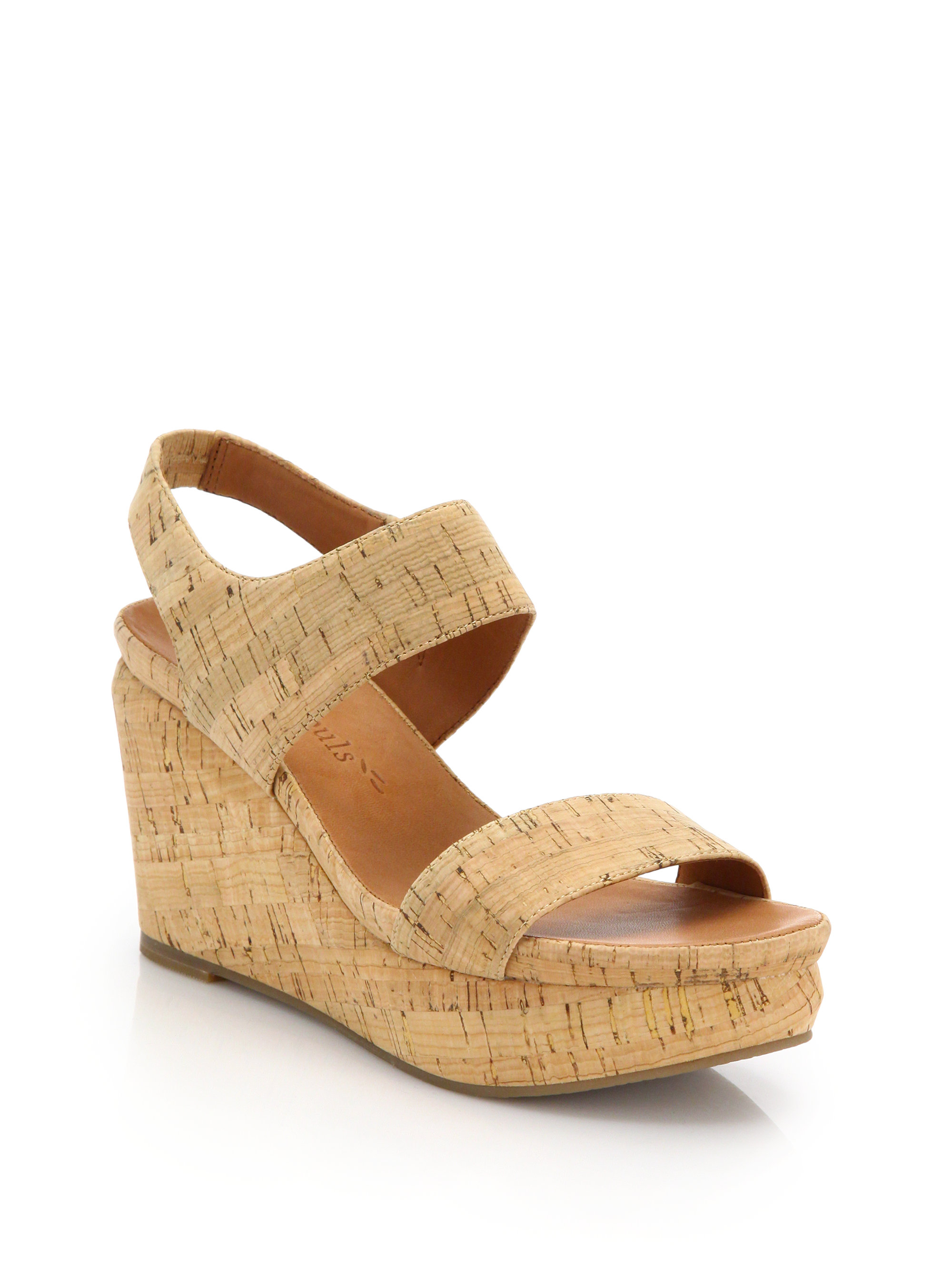 Lyst - Gentle Souls Juniper Cork Wedge Sandals in Natural