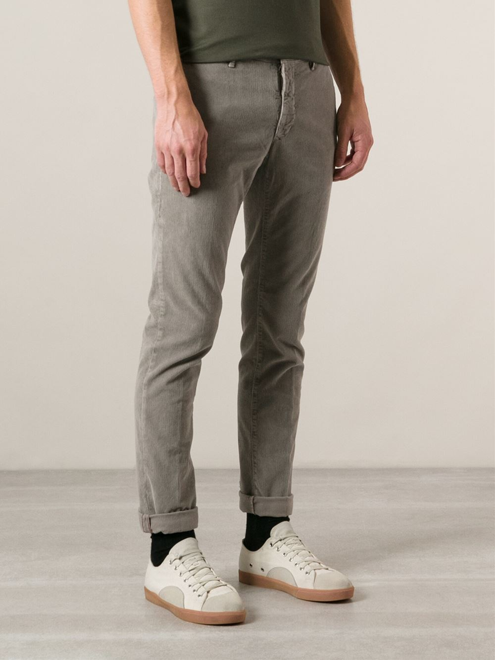 mens grey corduroy trousers