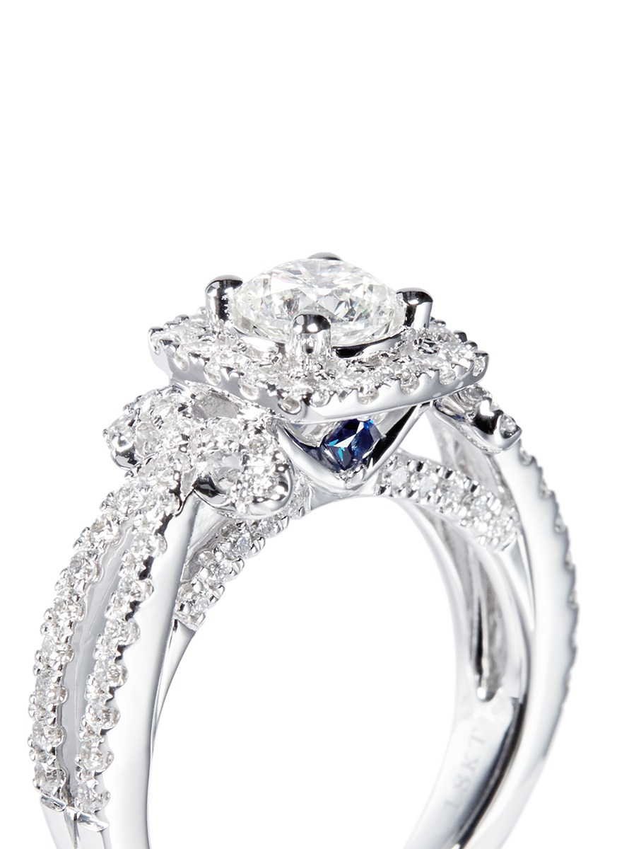 Vera wang love Ribbons & Bows Diamond Engagement Ring in Silver