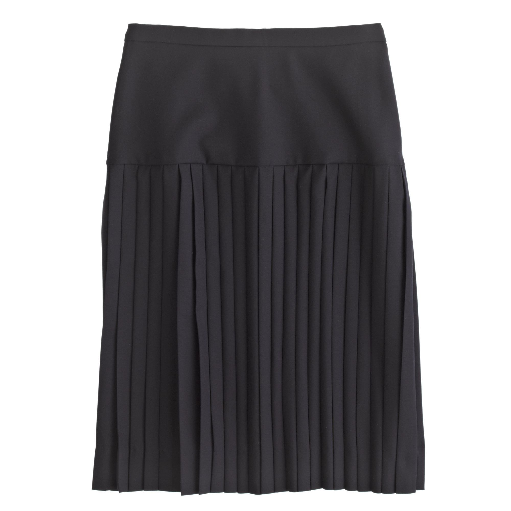 Jcrew Drop Waist Pleated Skirt In Super 120s Wool In Blue Navy Save 53 Lyst