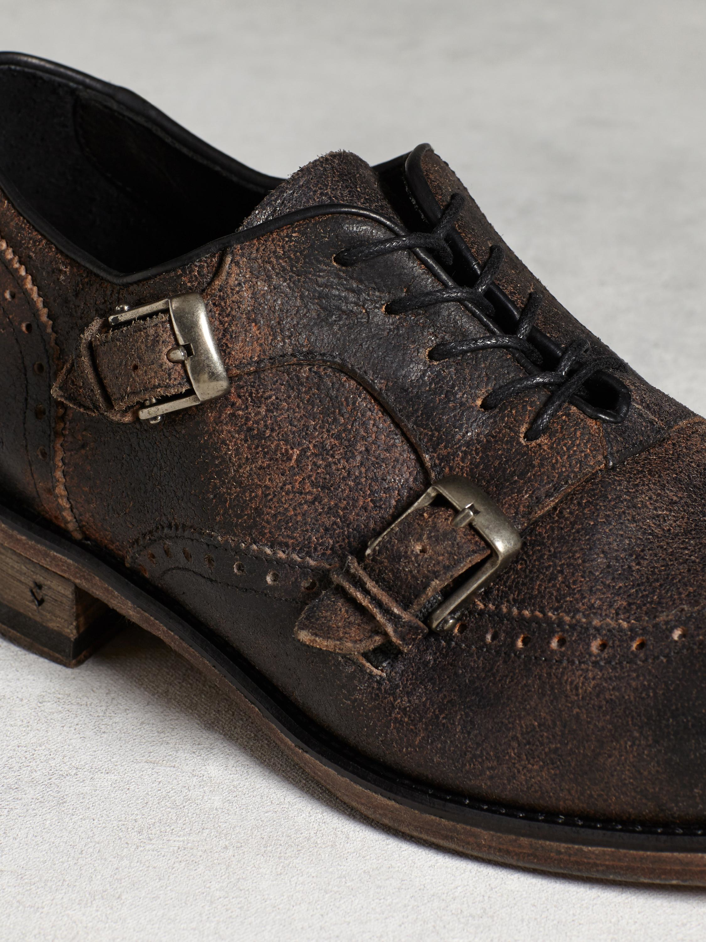 John Varvatos Fleetwood Artisan Laced Monk Shoe in Brown for Men Lyst