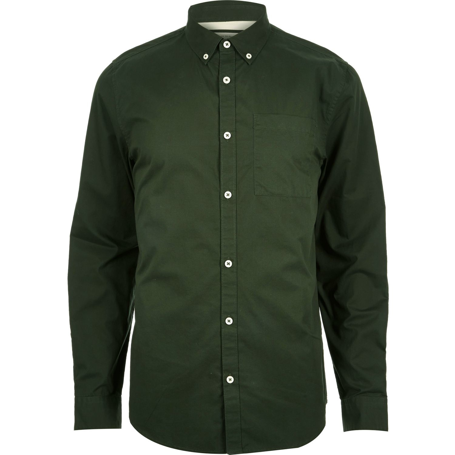 River Island | Khaki Green Twill Shirt for Men | Lyst