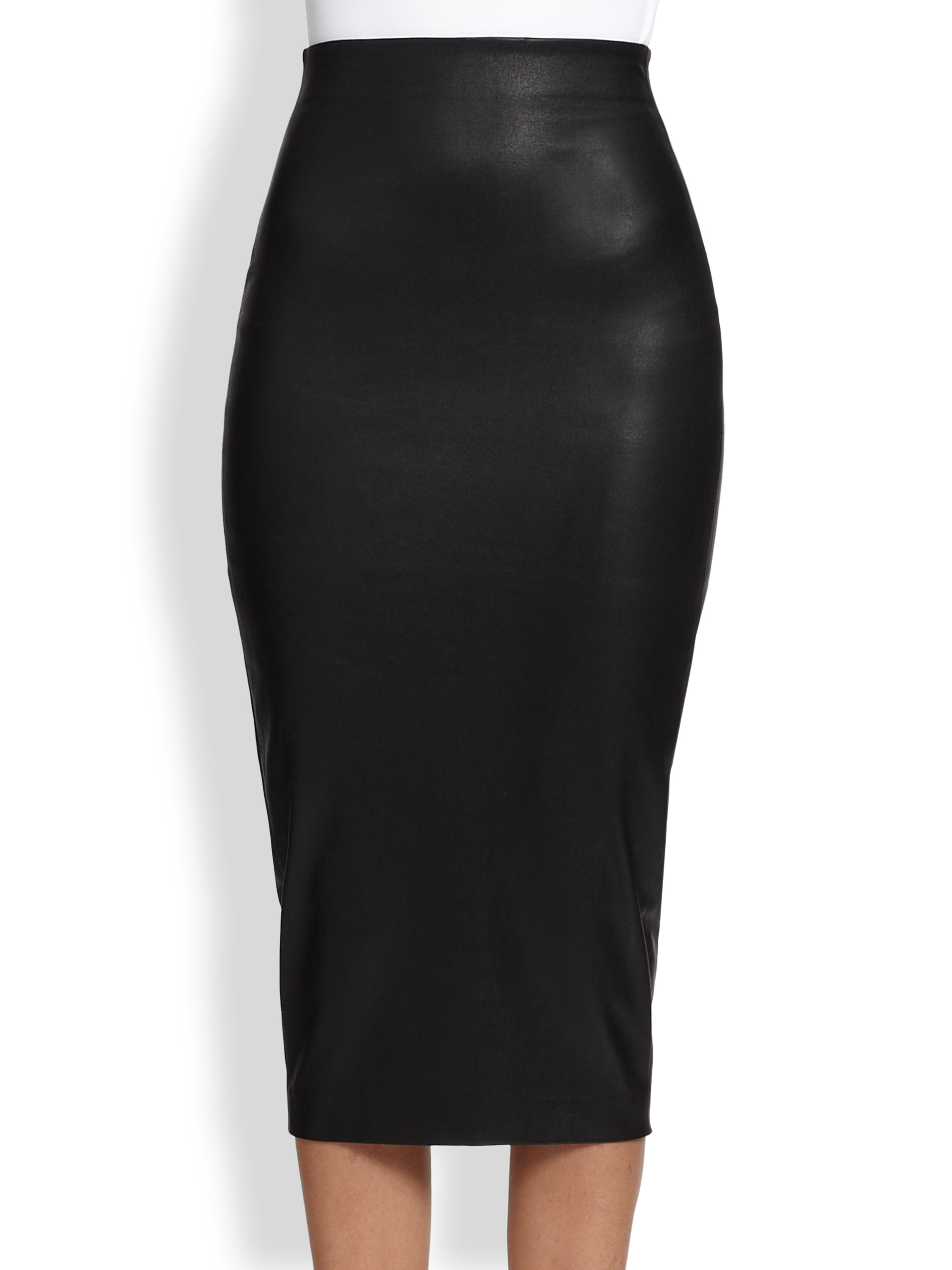 Lyst - Robert Rodriguez Stretch Leather Pencil Skirt in Black