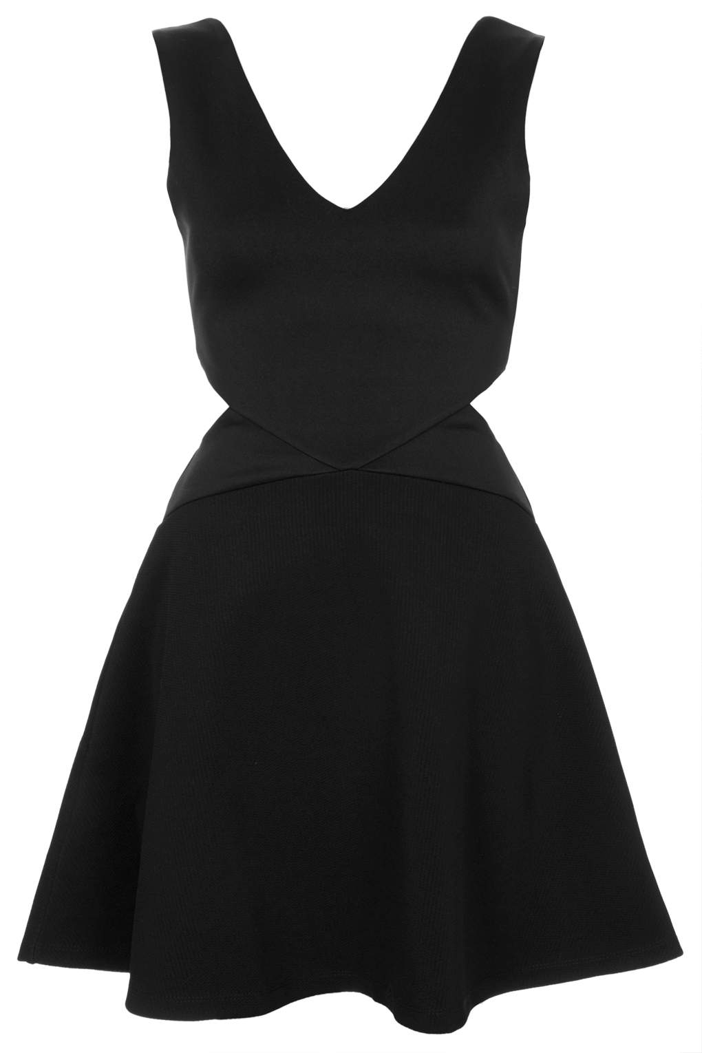 Lyst - Topshop Cut Out Skater Dress in Black