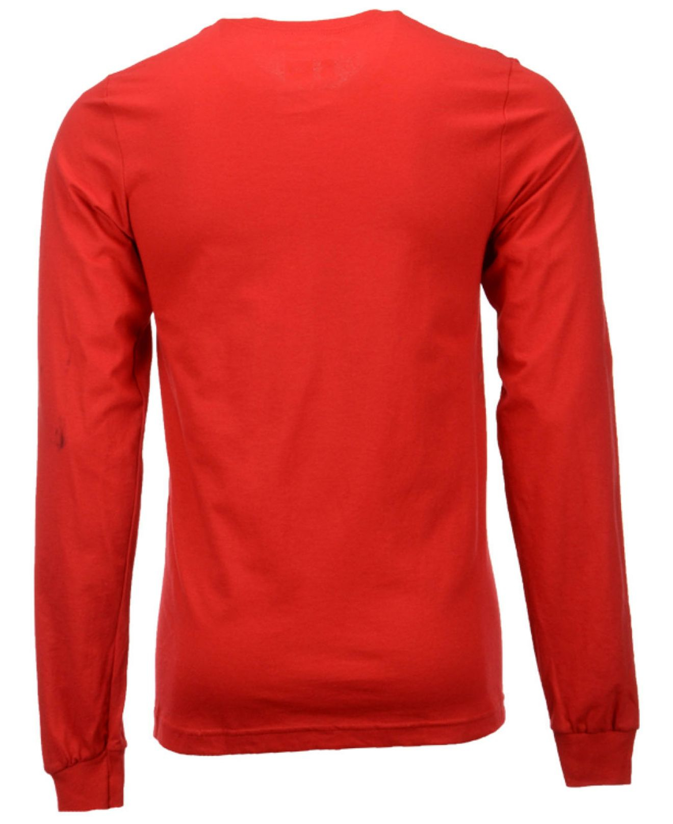 red long sleeve button up shirt