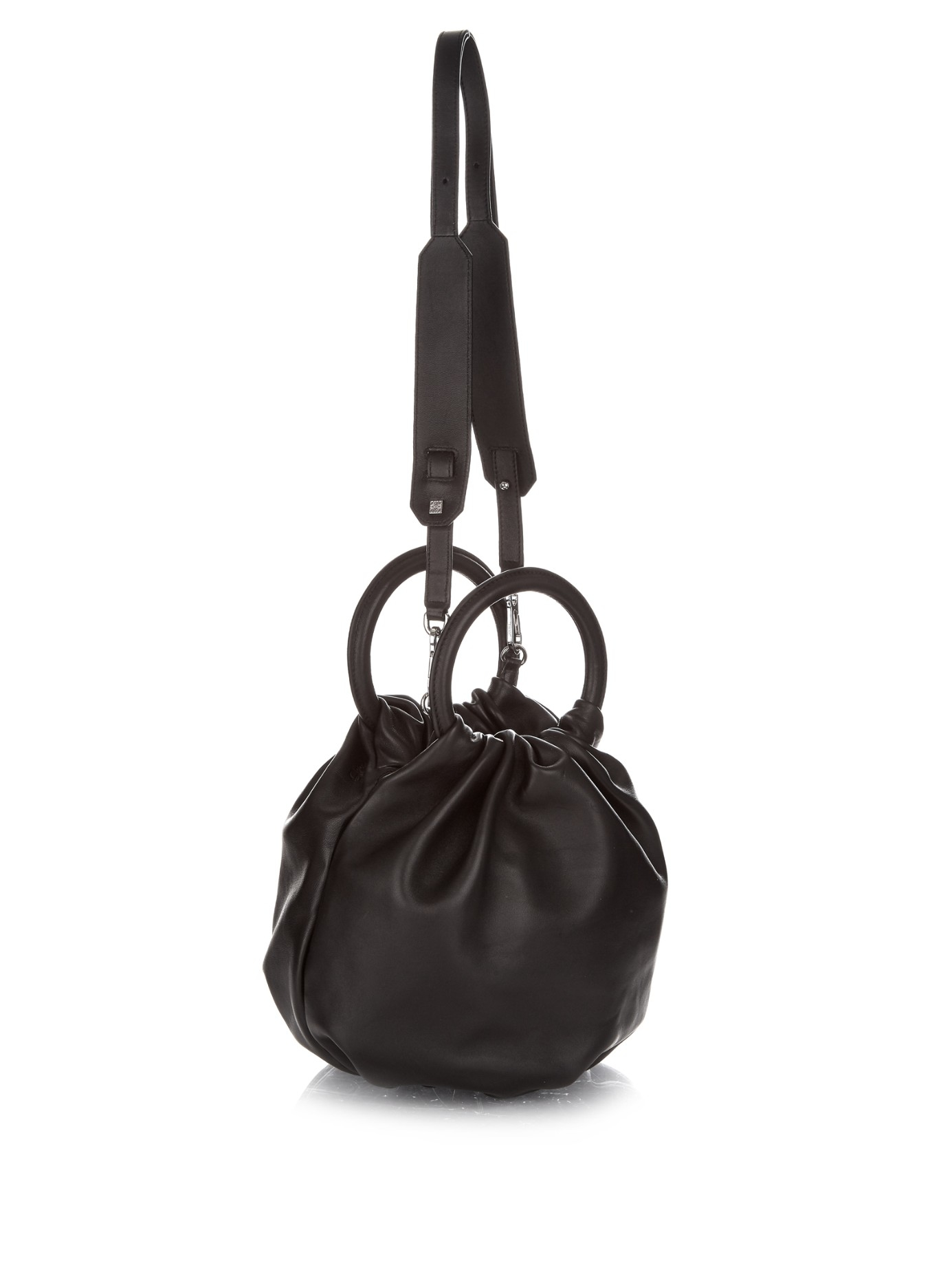 Lyst - Loewe Bounce Leather Bucket Bag in Black