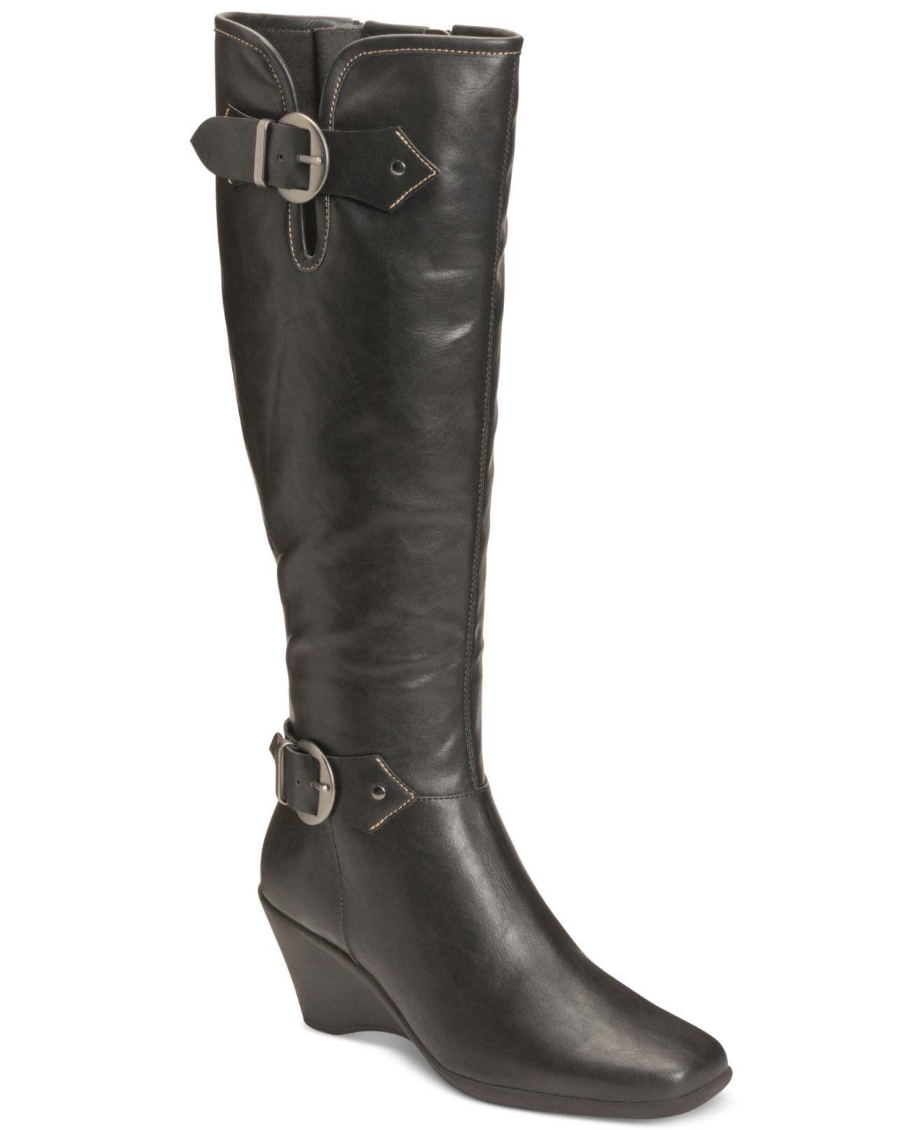 Aerosoles | Black Wonderful Tall Wedge Boots | Lyst