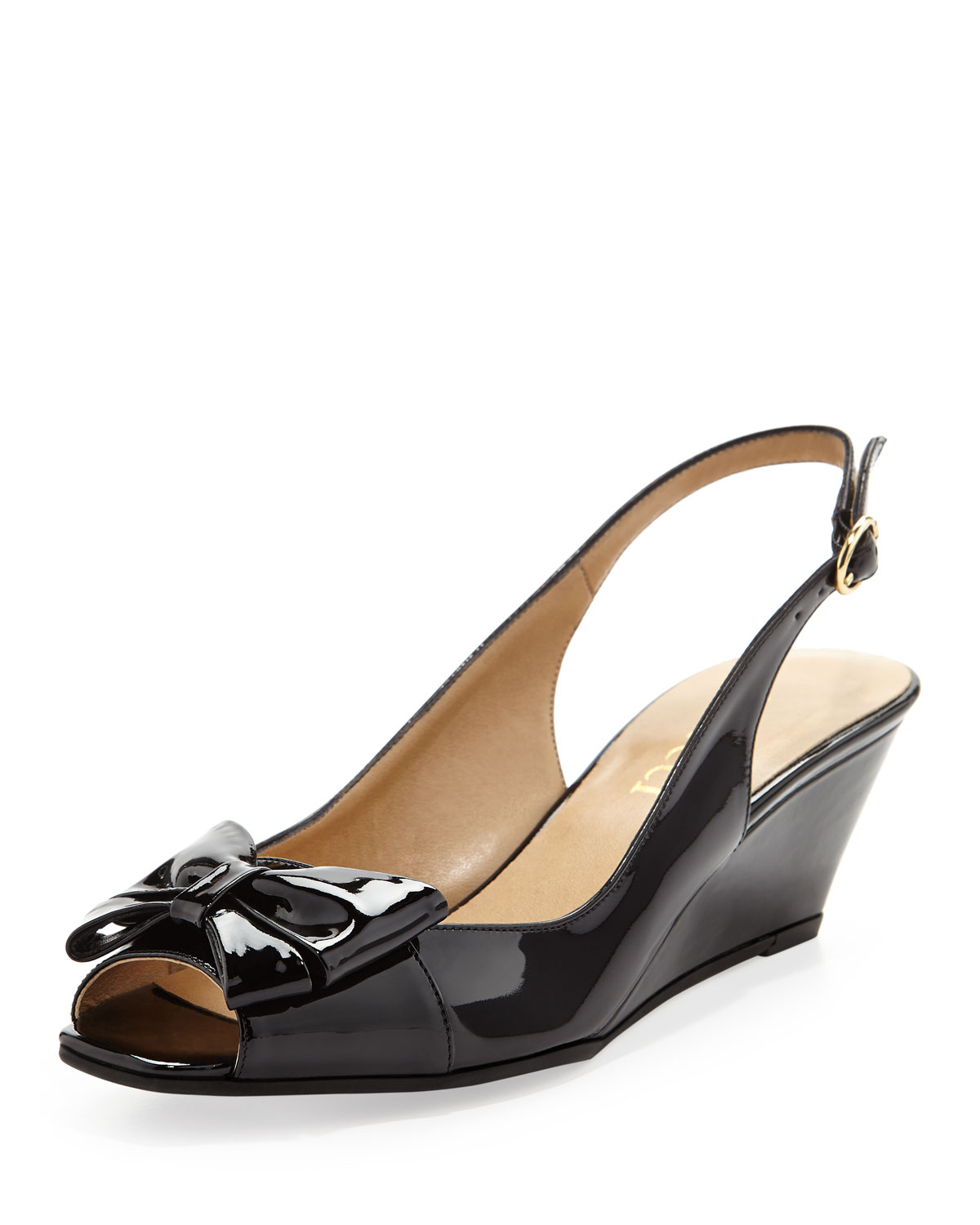 black wedge slingback shoes