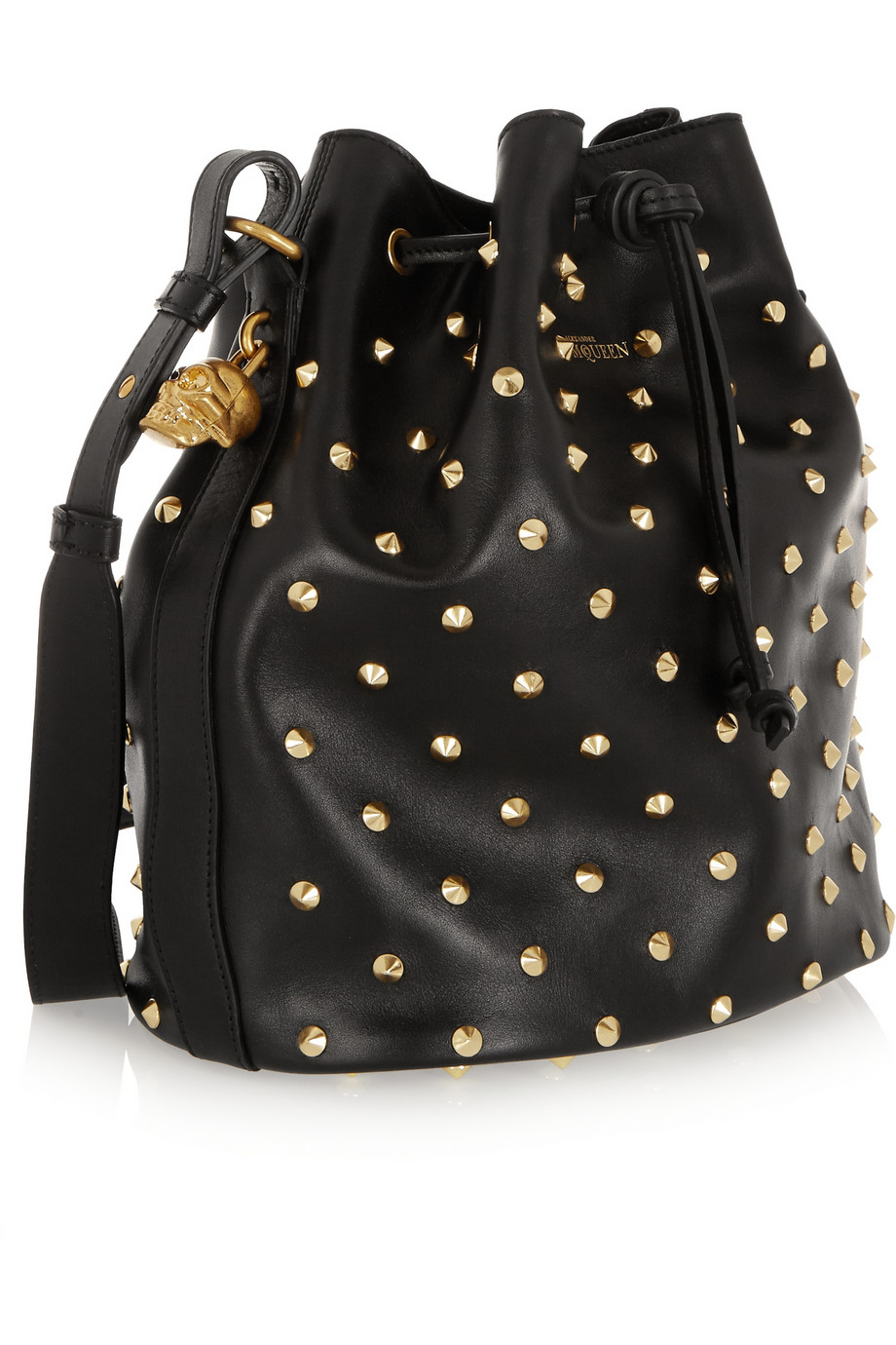 Lyst - Alexander mcqueen Padlock Secchiello Studded Leather Shoulder ...