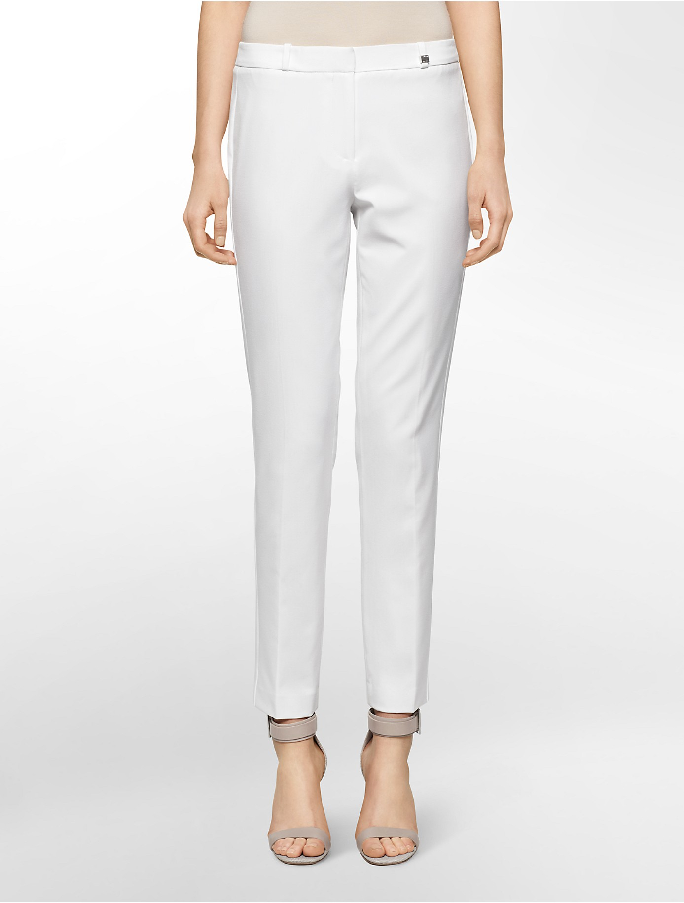 Lyst - Calvin Klein White Label Slim Fit Trouser Pants in White