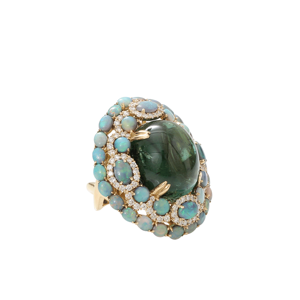 Wendy yue Green Tourmaline With Opal And Diamond Ring in Green (YLWGOLD ...