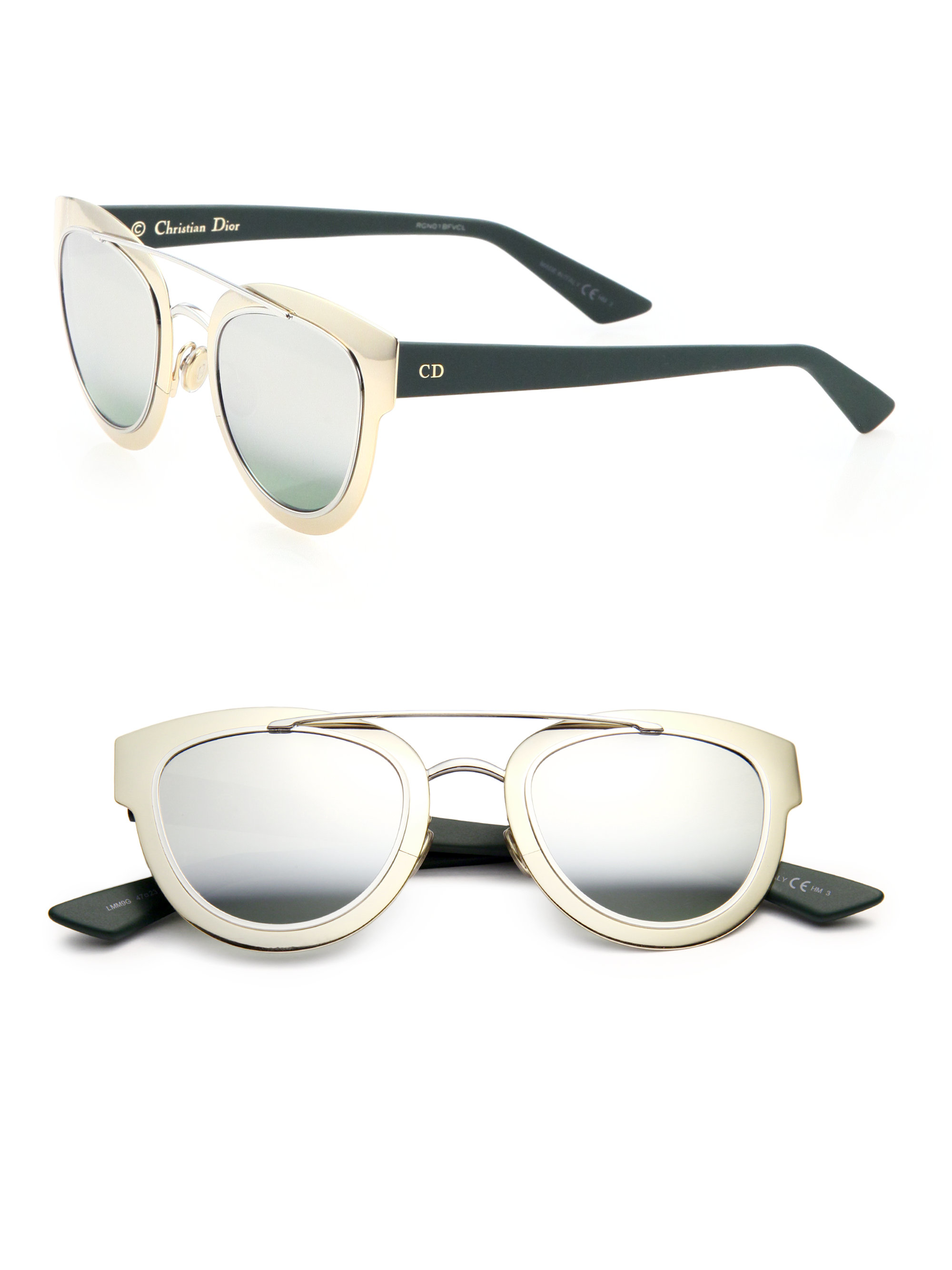 Dior Chromic 47mm Cat'seye Sunglasses in Gold (goldgreen) Lyst