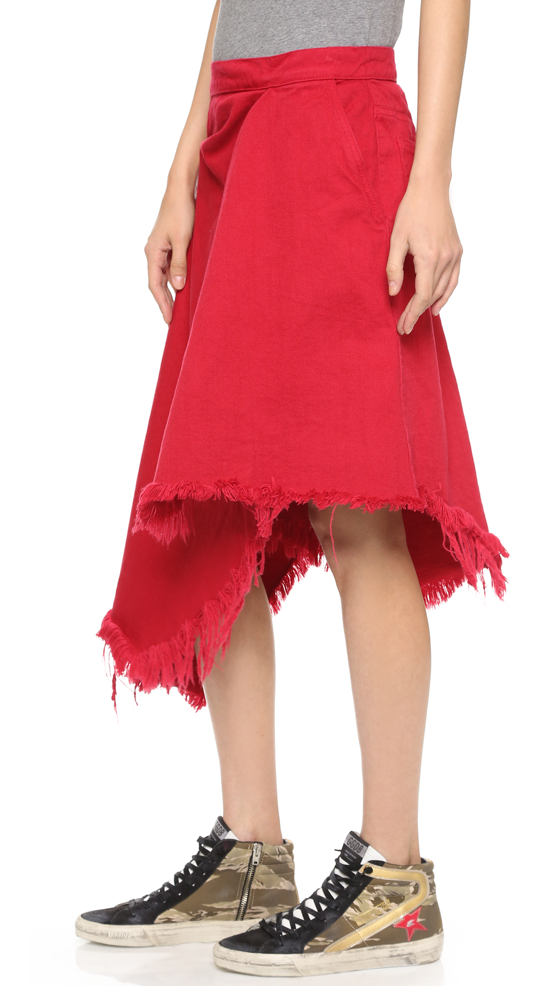Lyst - Marques'Almeida Deconstructed Draped Skirt - Indigo in Red
