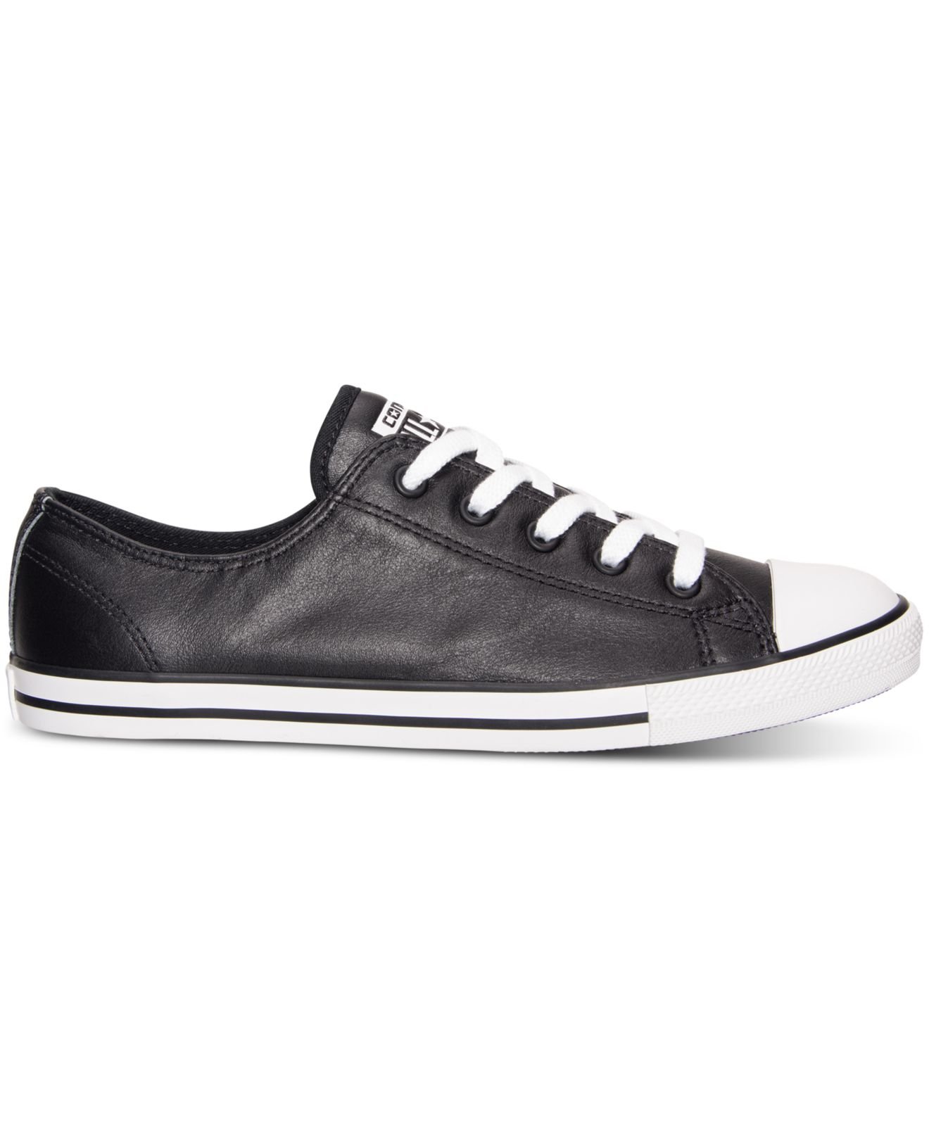 Converse Women's Chuck Taylor Dainty Leather Casual Sneakers From Finish Line in Black | Lyst