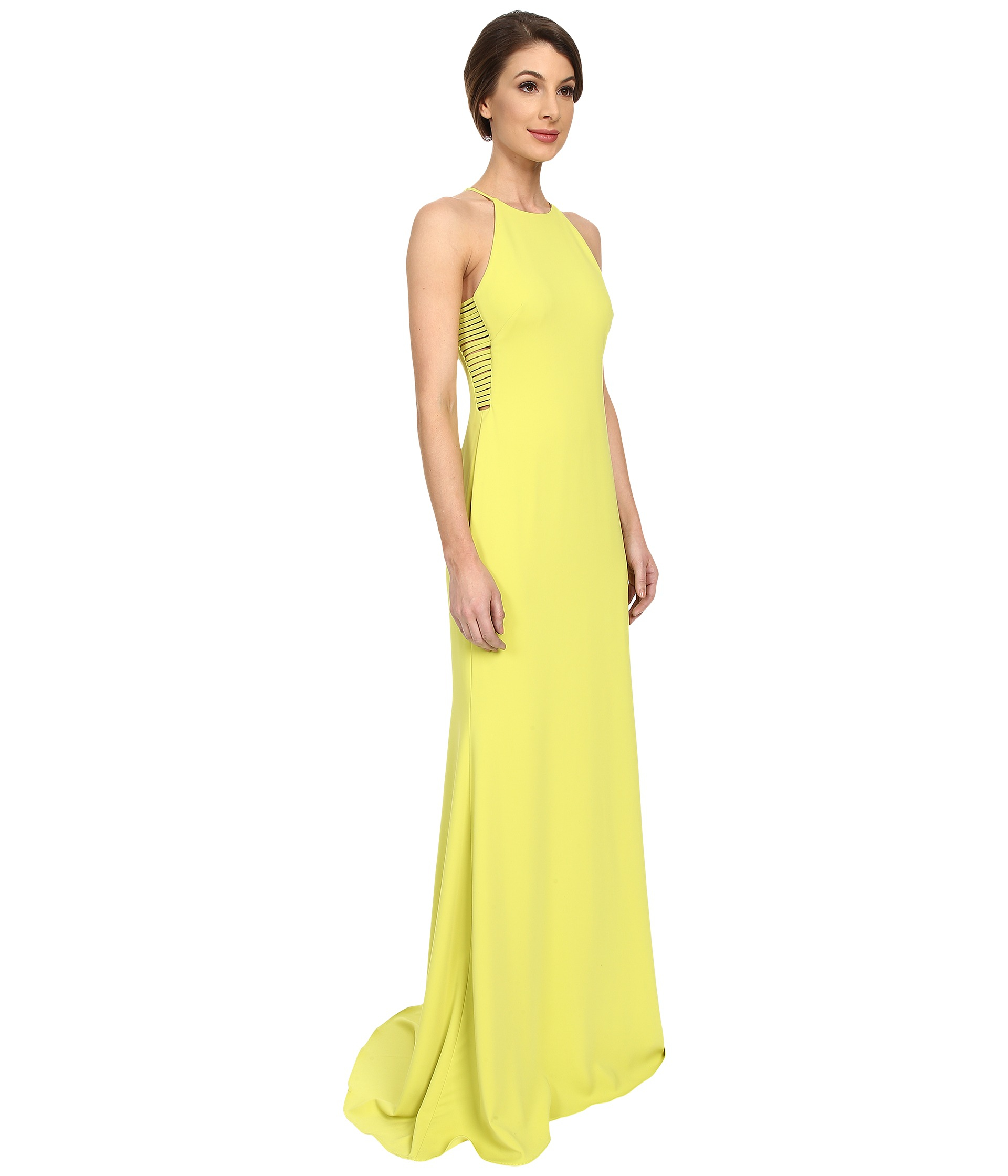 Lyst Badgley Mischka Lattice Odessa Gown In Yellow Gallery