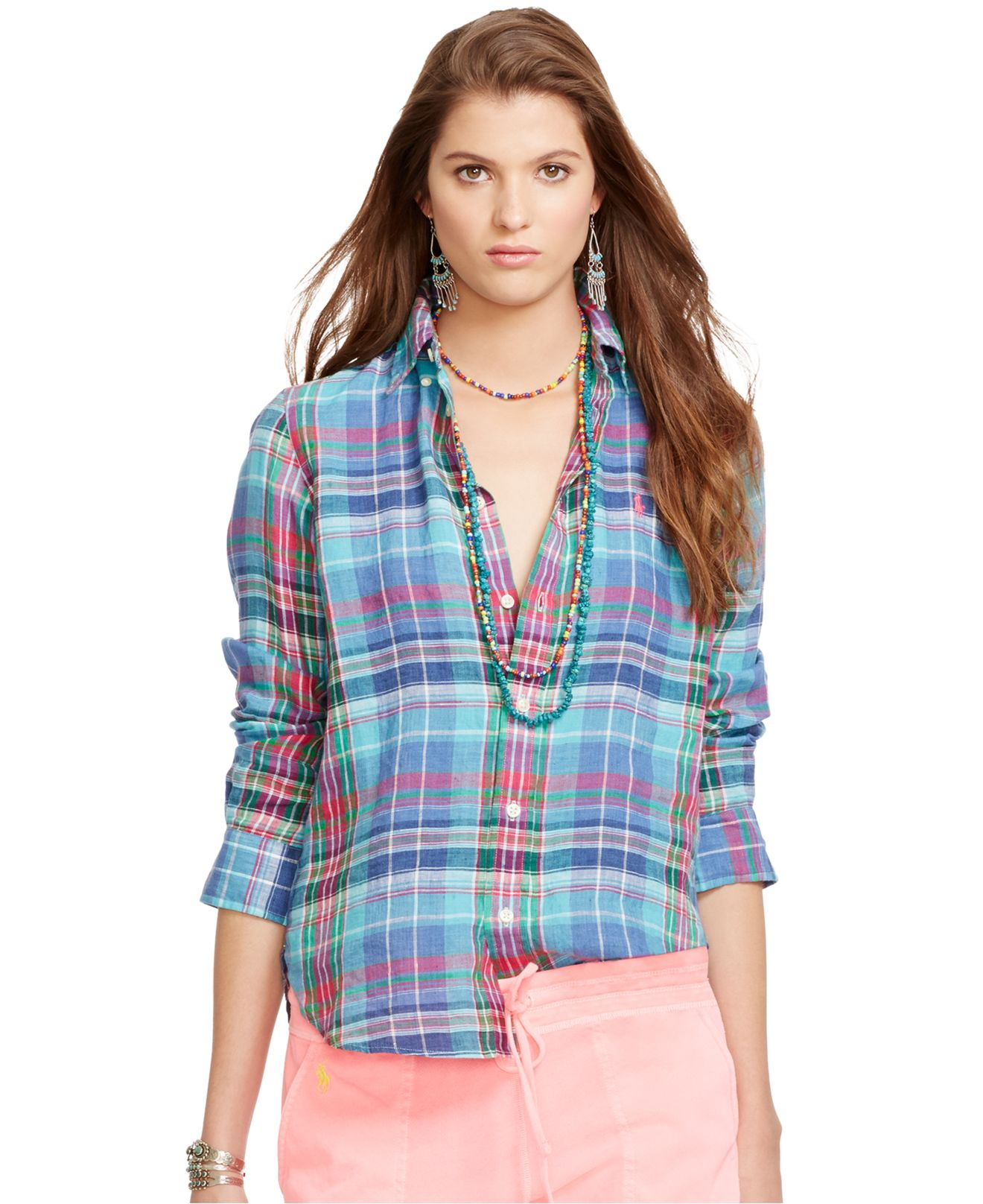 polo ralph lauren women's plaid shirt