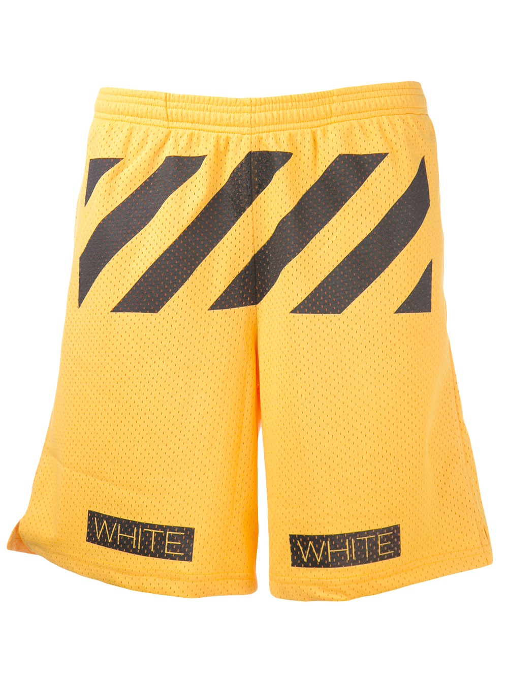 off white yellow stripe pants