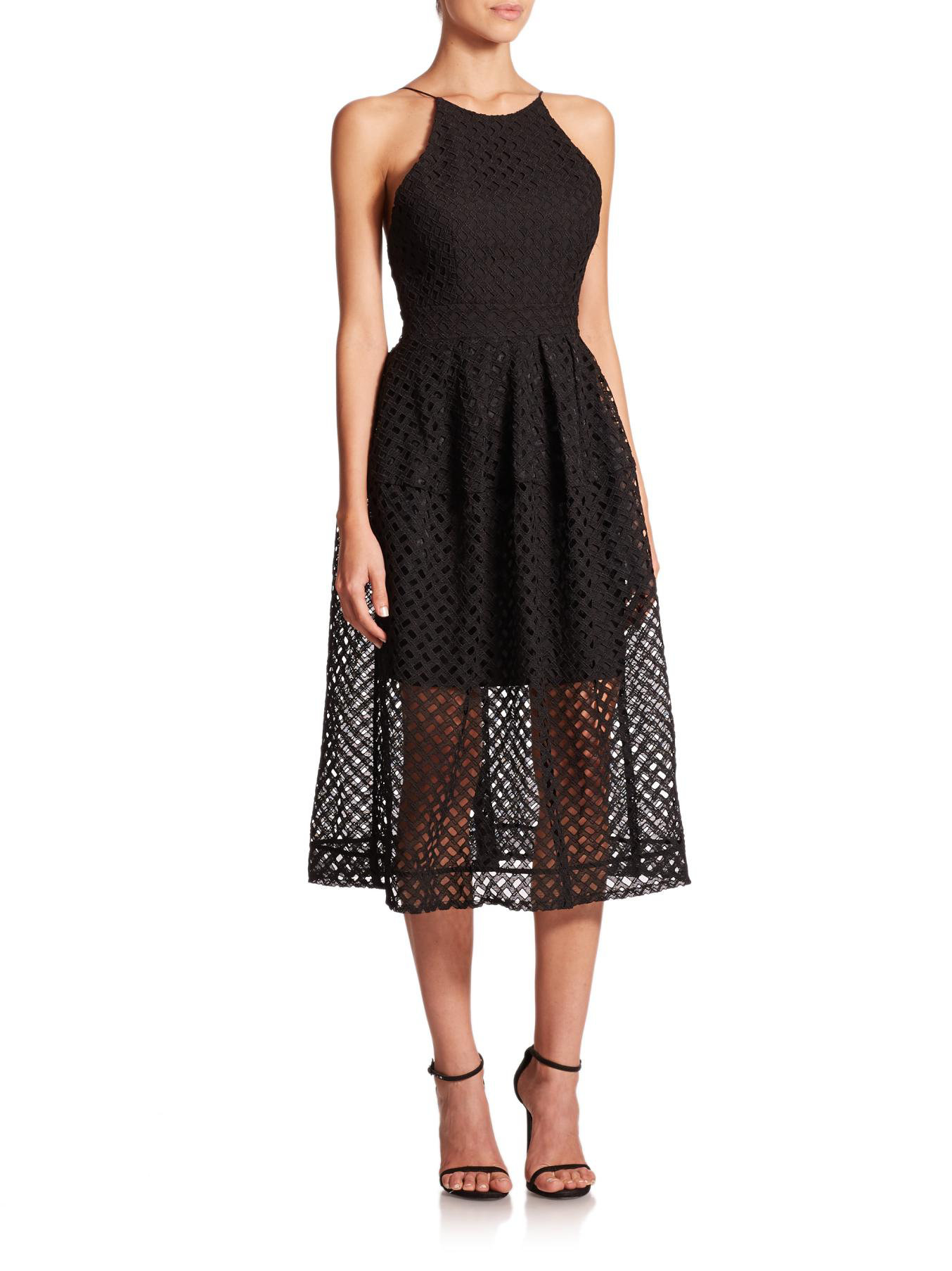 Lyst - Nicholas Lattice Pleated Ball Dress in Black