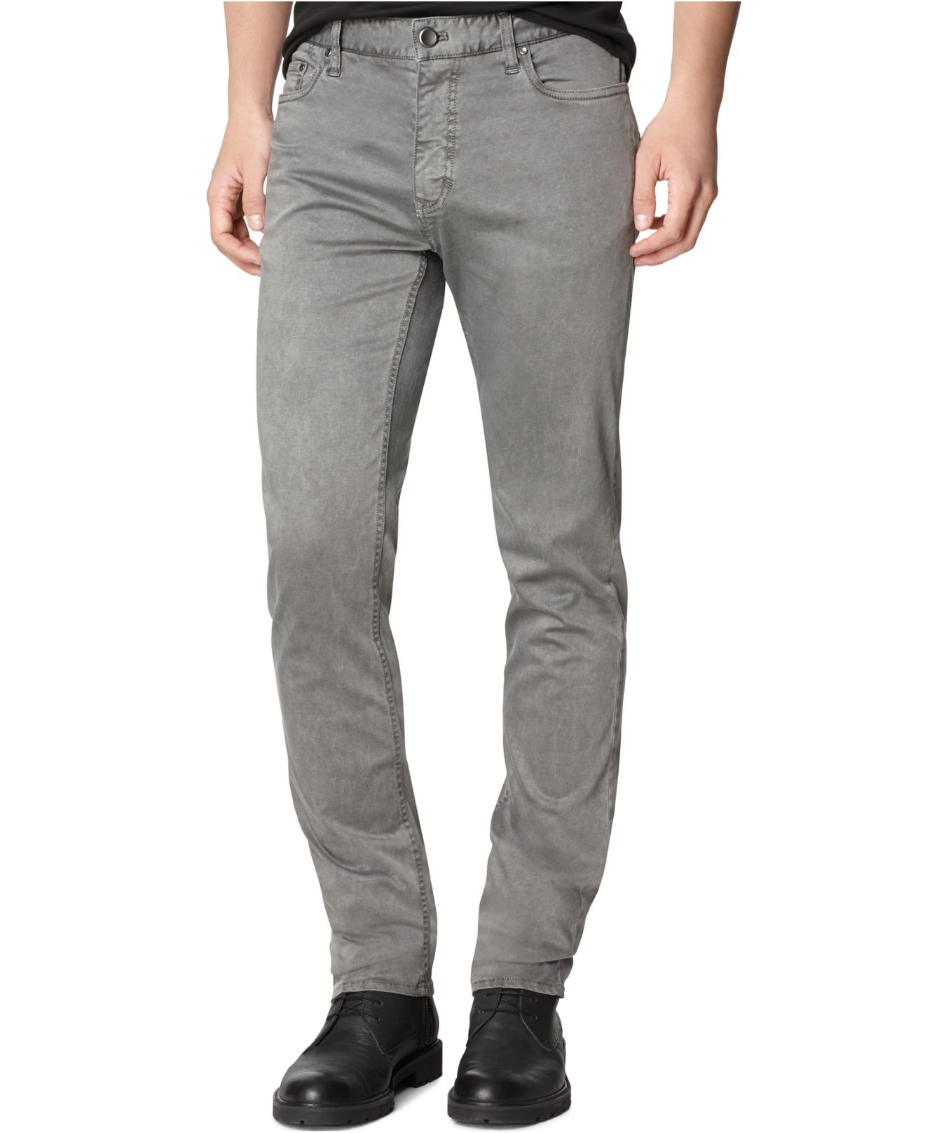 Calvin klein jeans Slim-Straight Pants in Gray for Men (Platinum) | Lyst