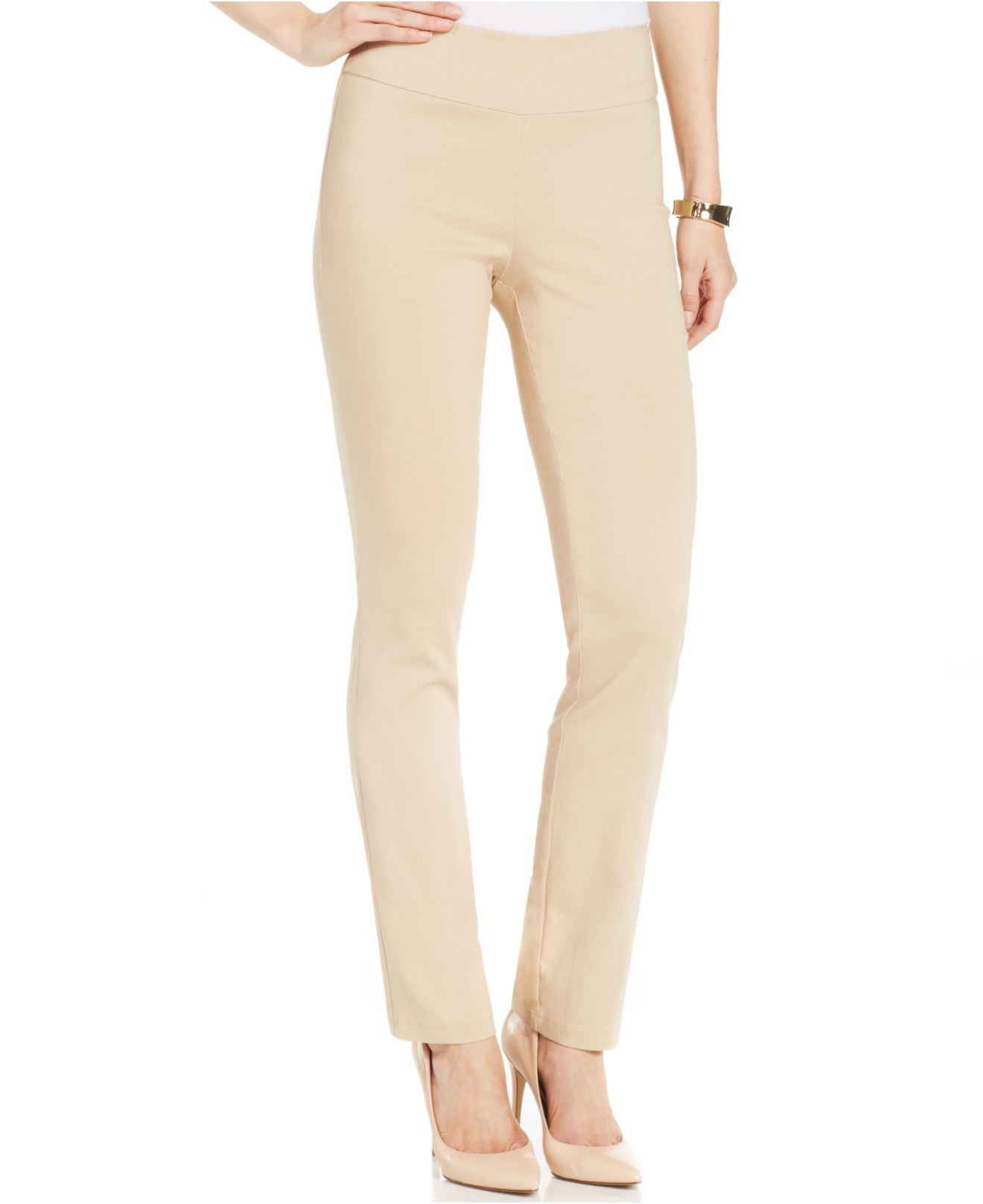 Lyst - Miraclesuit Shaping Straight-Leg Pull-On Pants in Natural