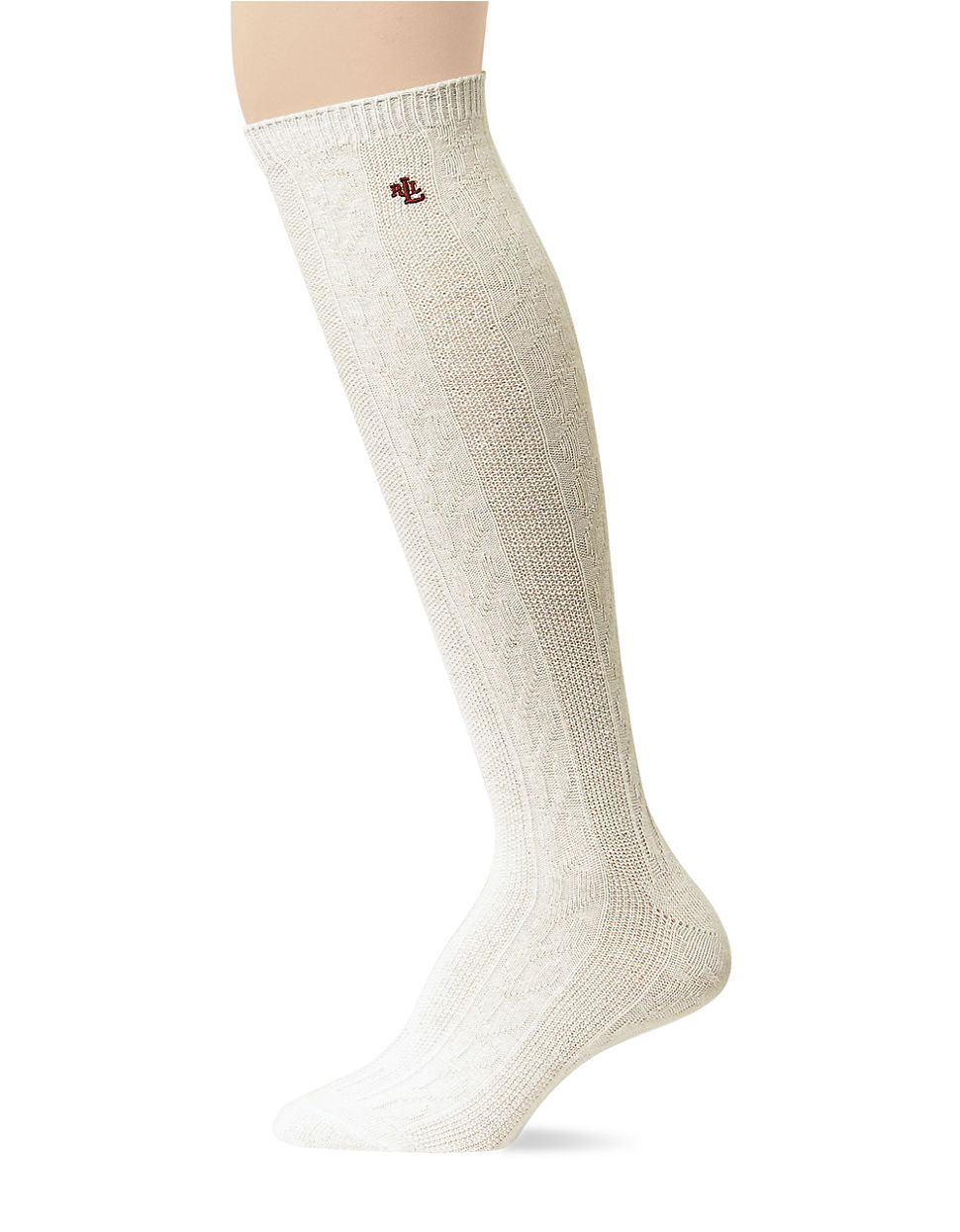 Ralph lauren Cashmere Cable Knit Knee Socks in White for Men (Ivory) Lyst