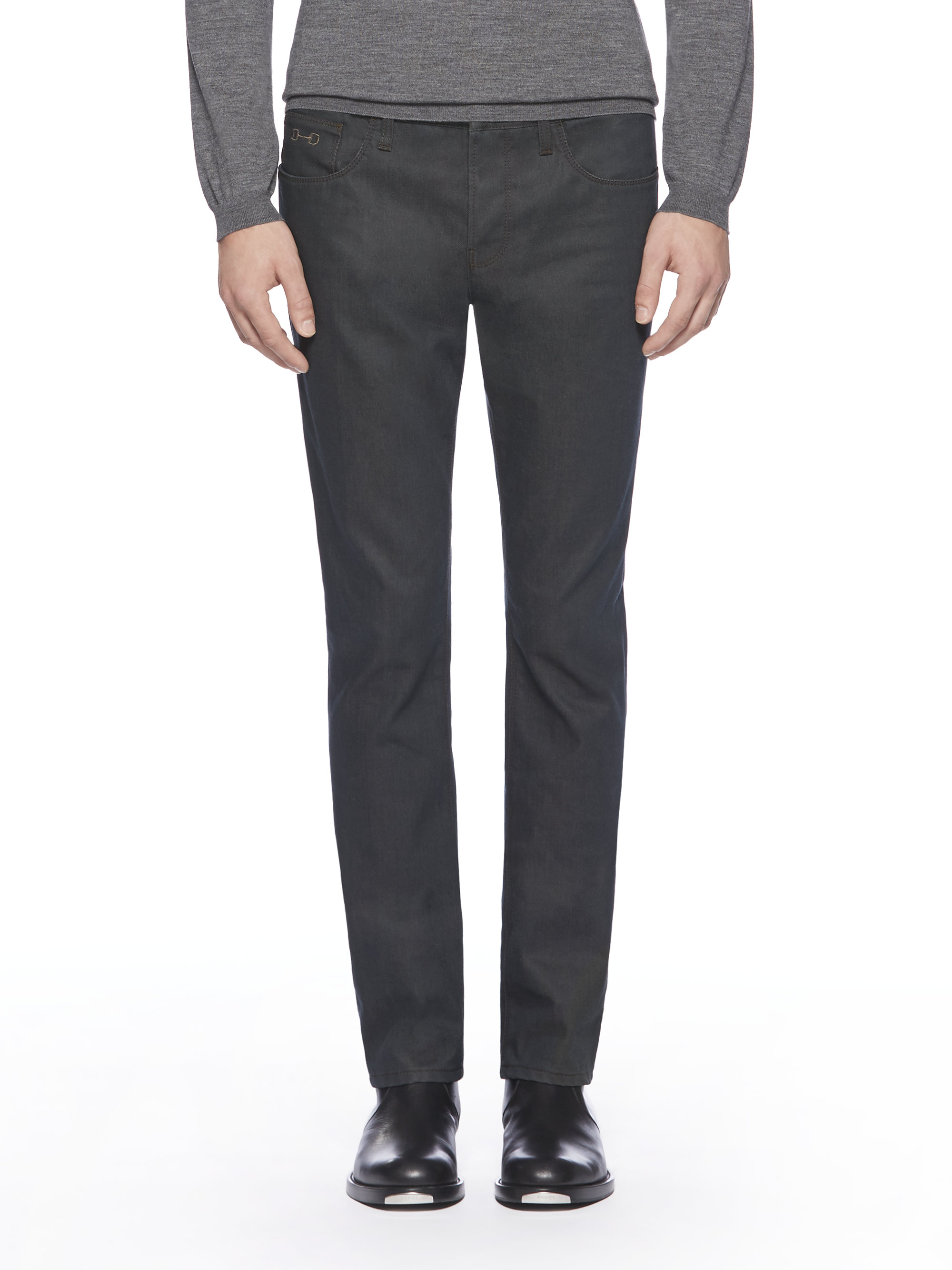 Lyst - Gucci Softened Denim Skinny Pants in Gray for Men
