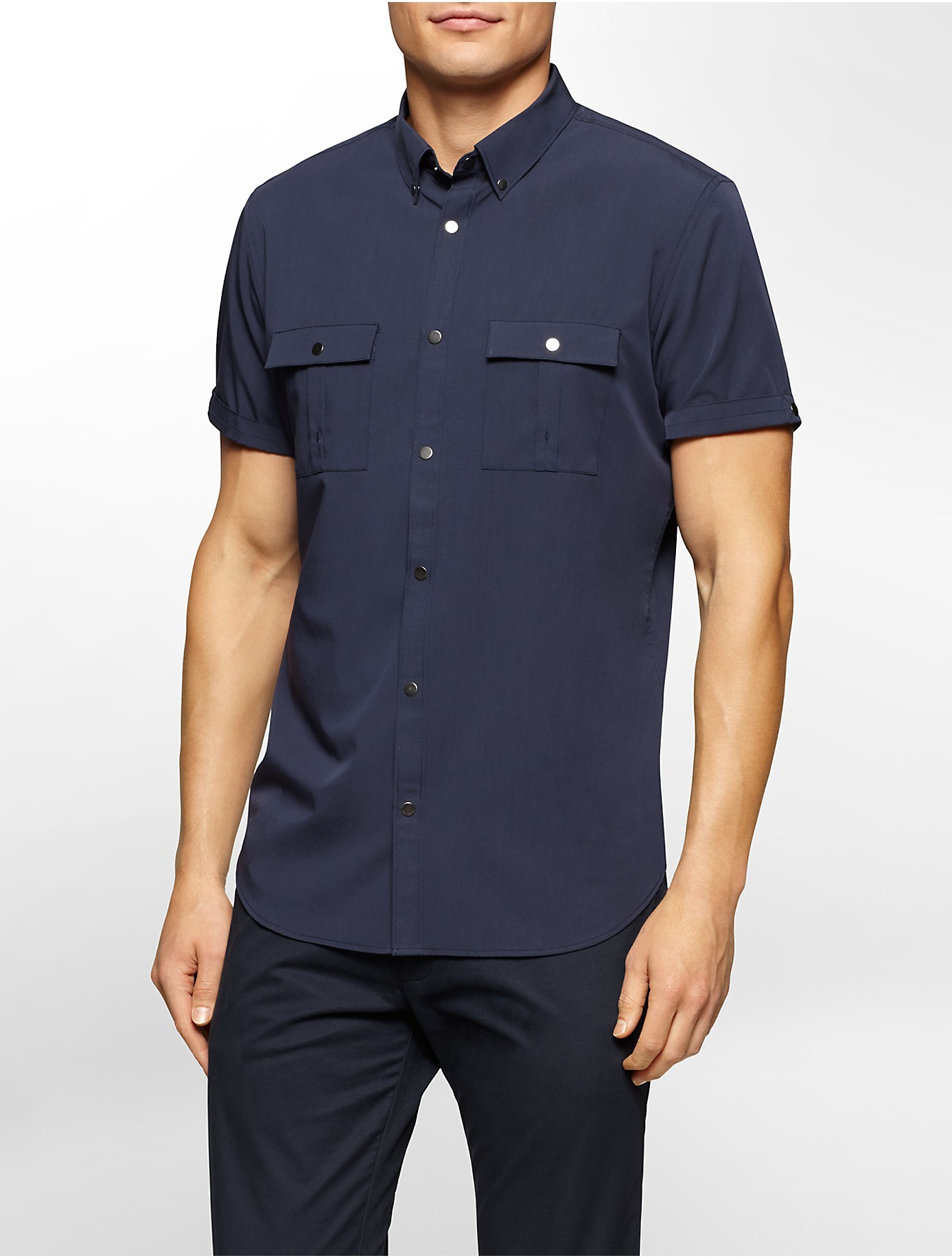 Lyocell short-sleeved shirt - Black/Floral - Men | H