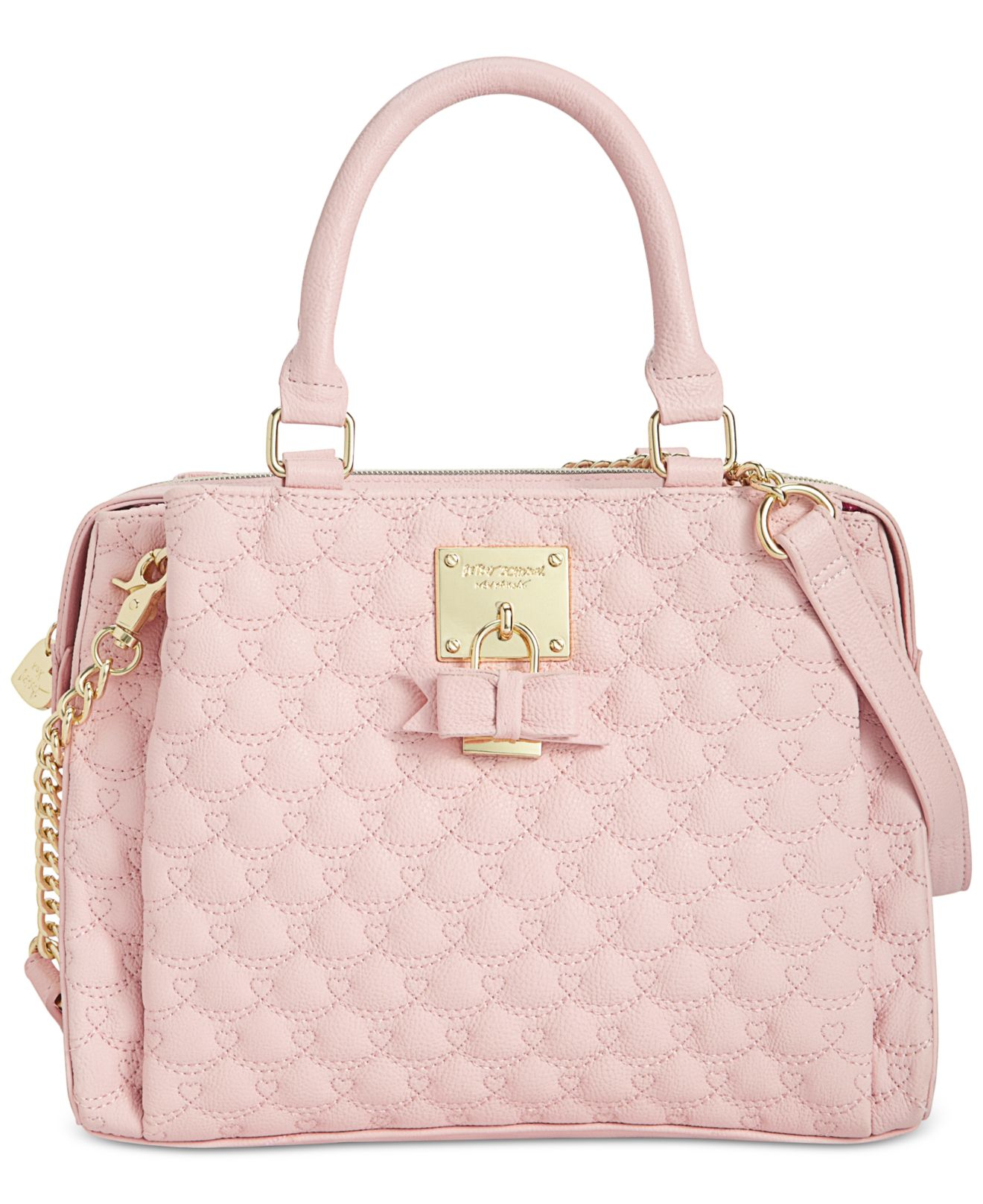 Lyst Betsey Johnson Triple Compartment Satchel In Pink Gallery