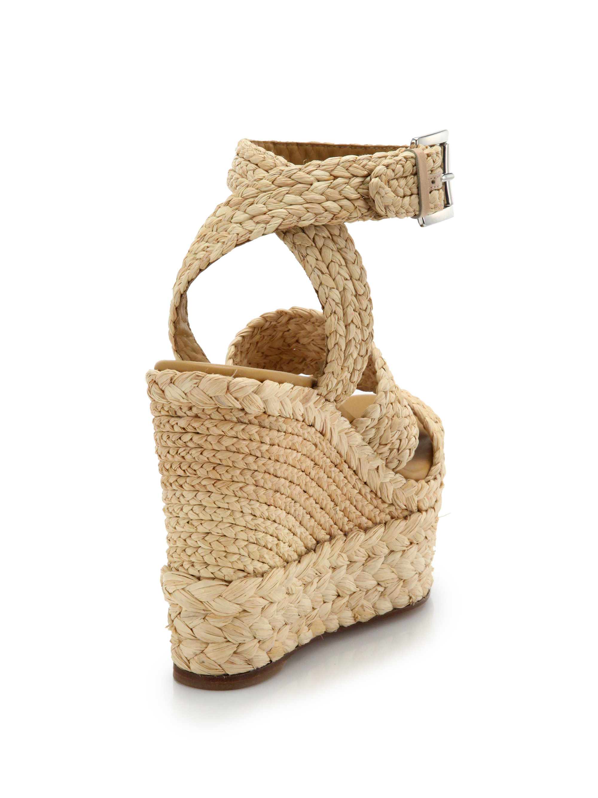 Lyst Polo  Ralph Lauren Ethel Raffia Wedge  Sandals  in Natural