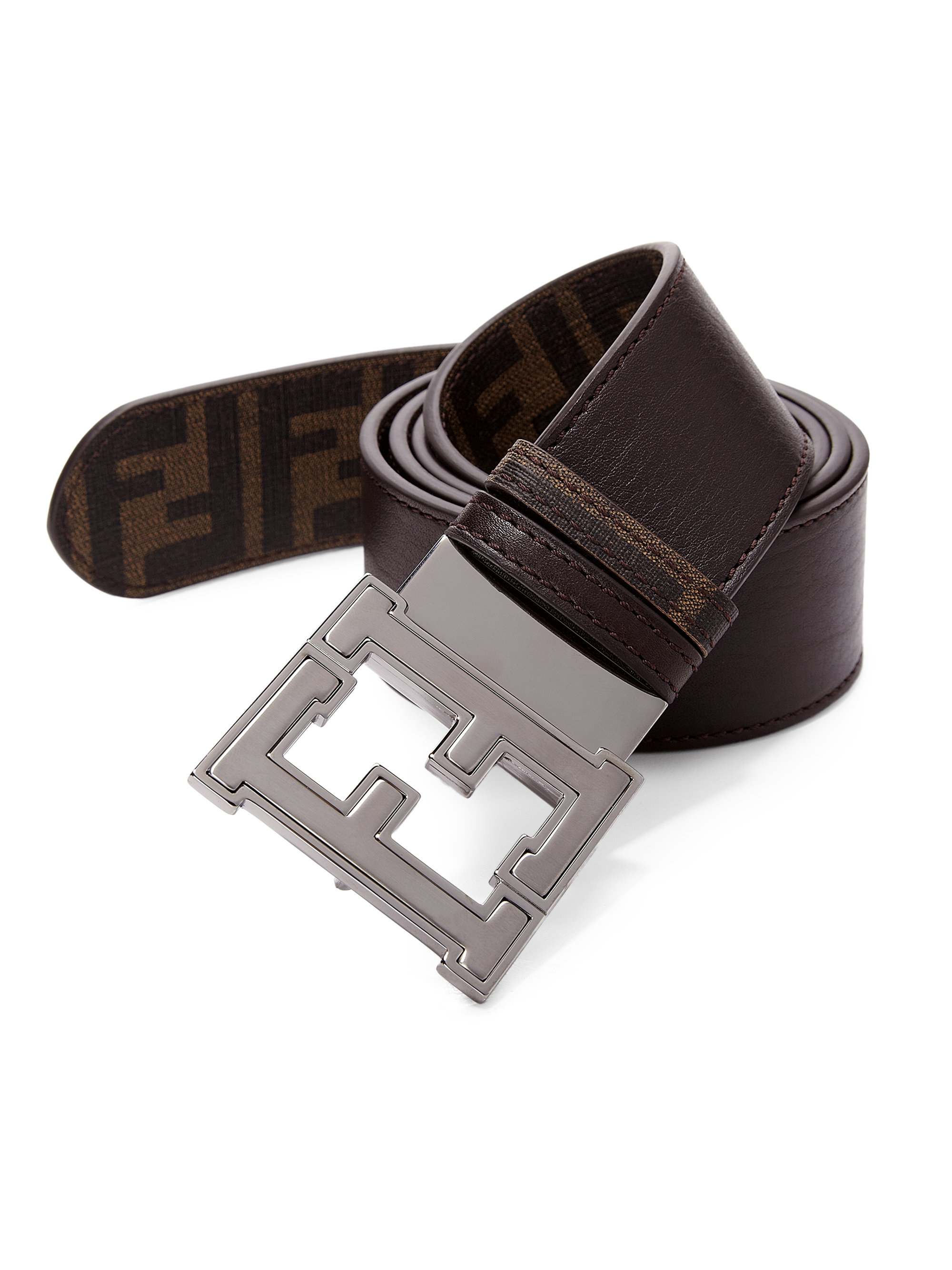 Fendi Colorado Zucca Reversible Belt in Brown for Men | Lyst