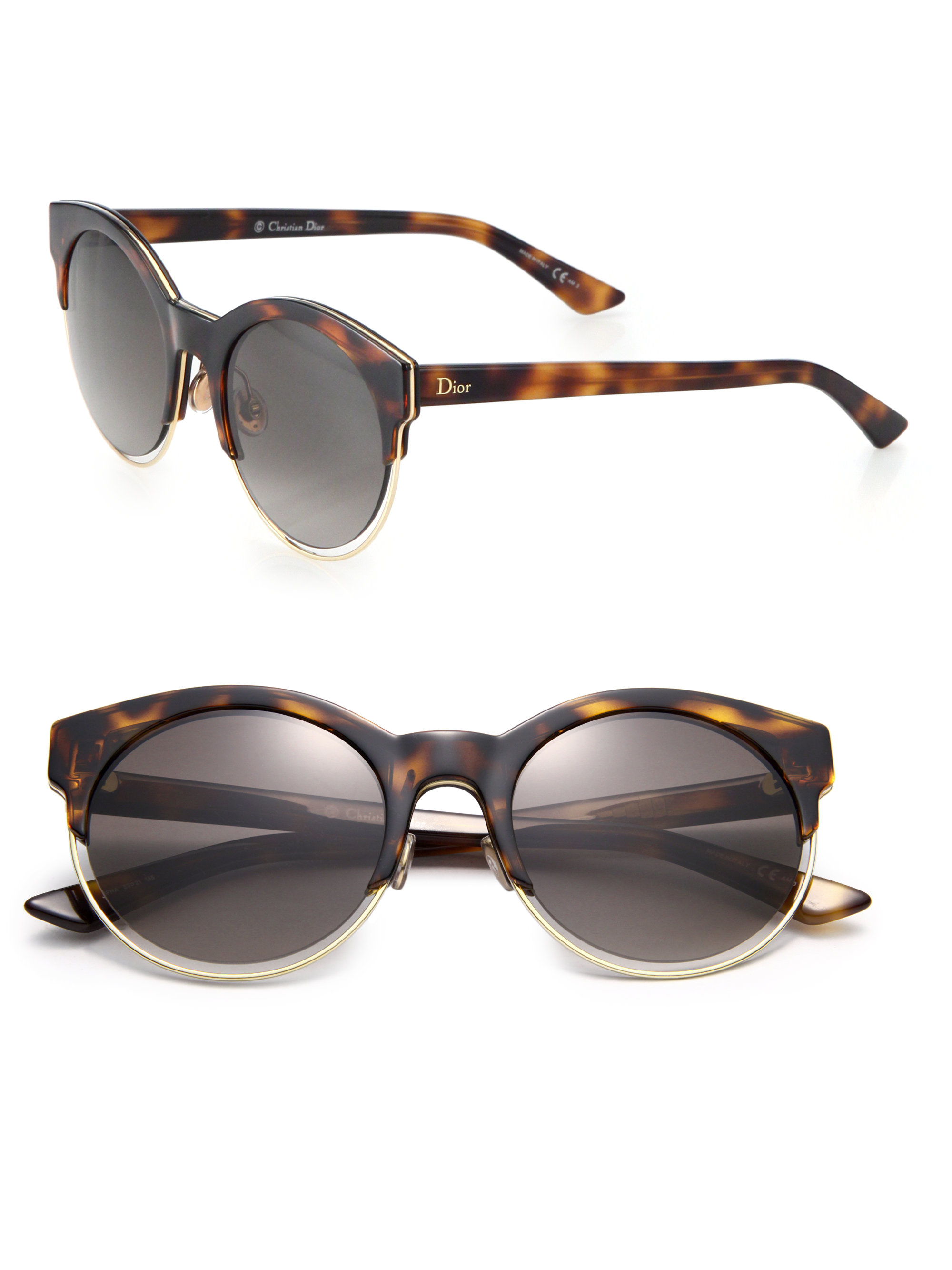 Dior Sideral 53mm Round Sunglasses in Brown | Lyst