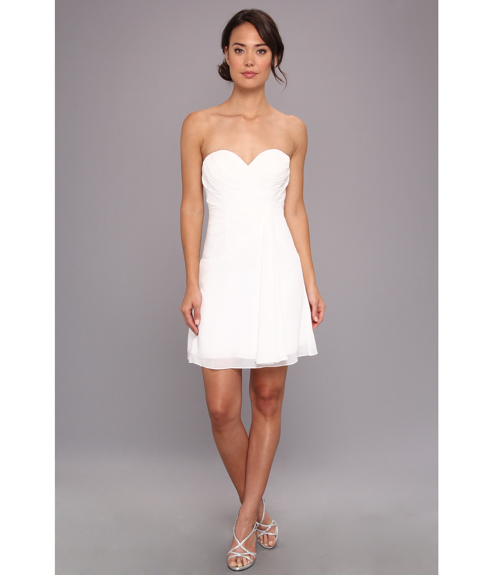 Faviana Short Strapless Sweetheart Dress 7075a in White | Lyst