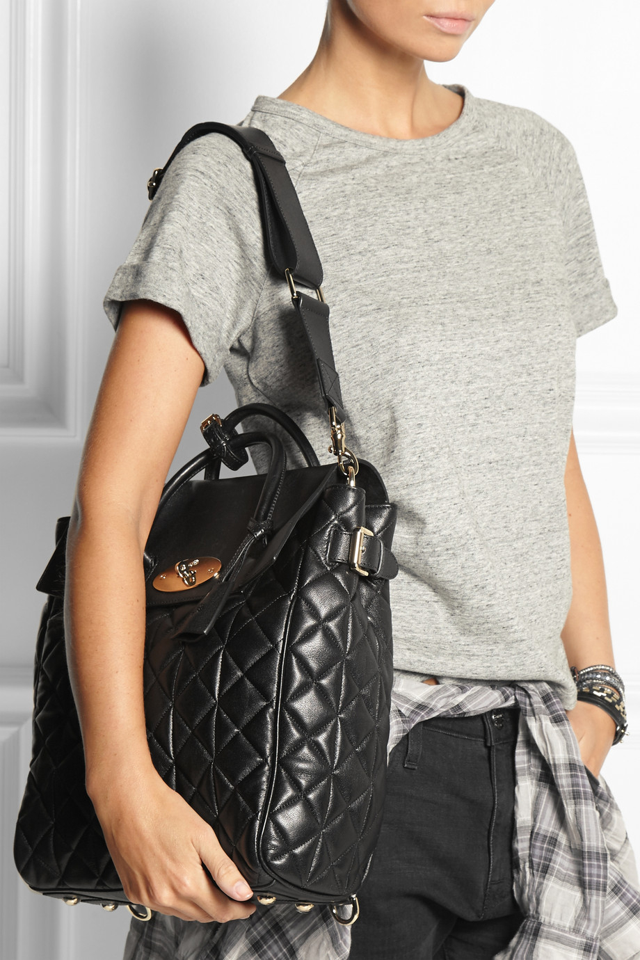 Lyst - Mulberry Cara Delevingne Large Quilted Leather Backpack in Black