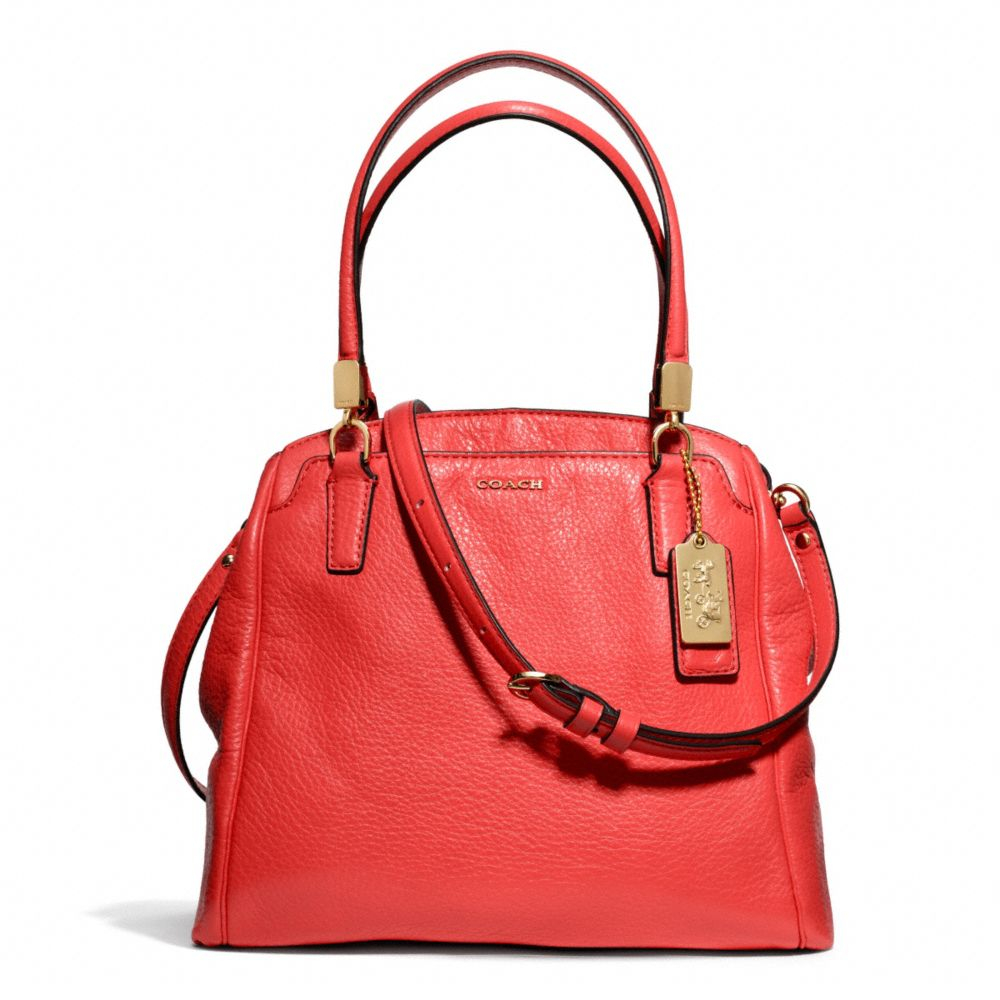 Lyst - Coach Madison Minetta in Leather in Red