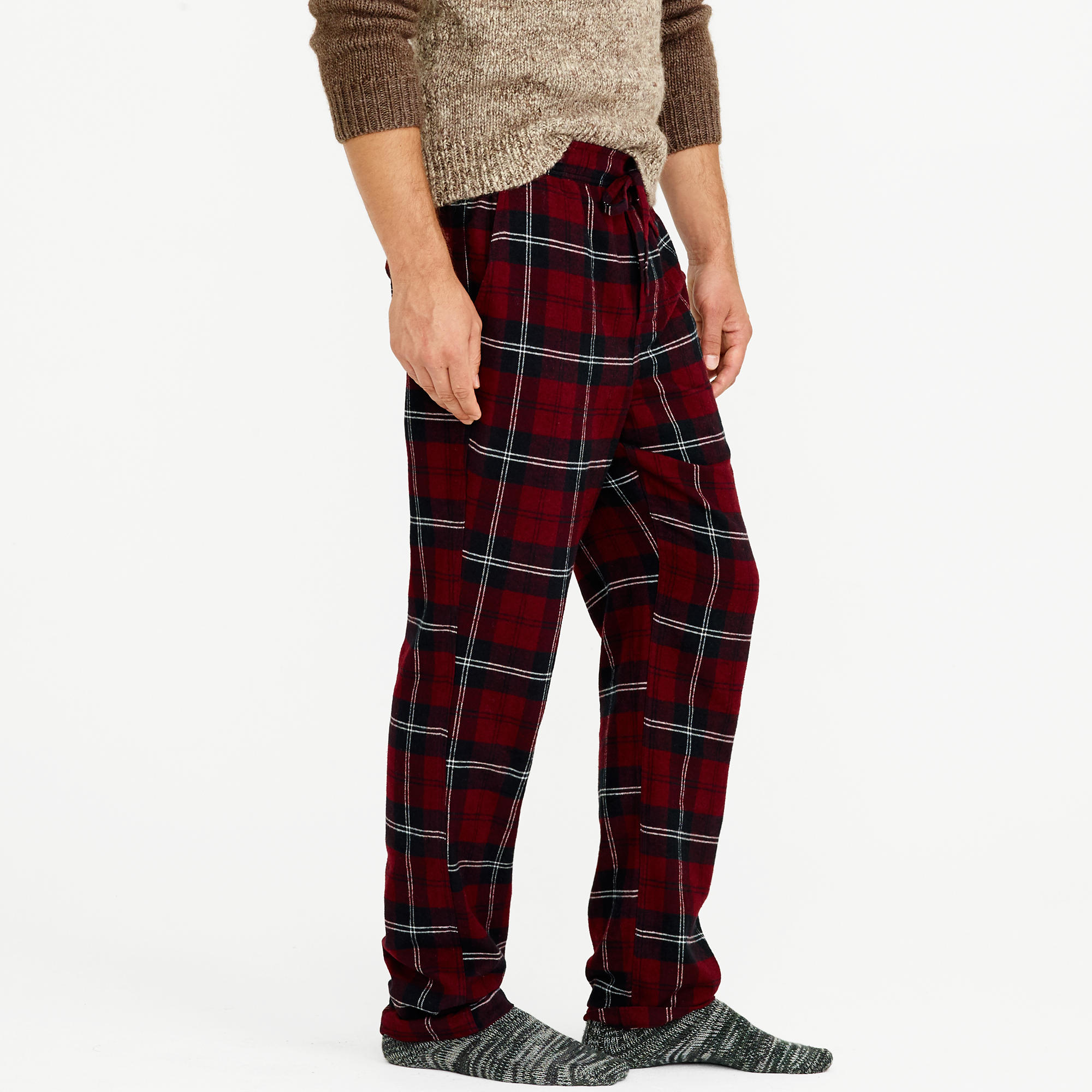 pleated flannel pants