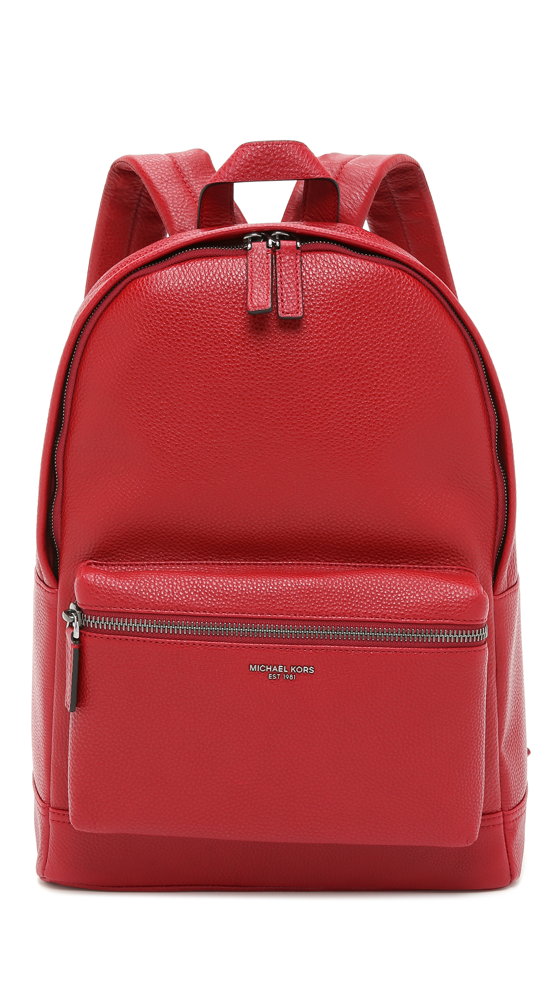 Michael Kors Bryant Pebbled Leather Backpack in Red for Men - Lyst