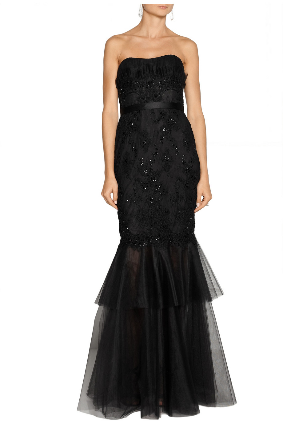 Notte by marchesa Embellished Lace and Tulle Gown in Black | Lyst