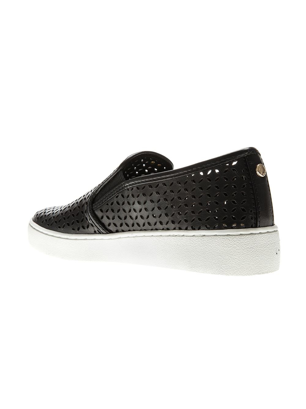 Michael michael kors 'olivia' Perforated Slip-on Sneakers in Black | Lyst