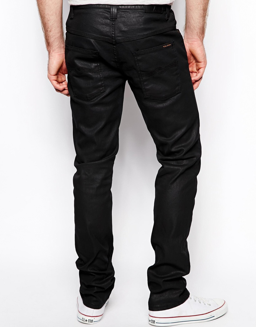 Lyst - Nudie Jeans Thin Finn Slim Fit Back 2 Black Coated in Black for Men