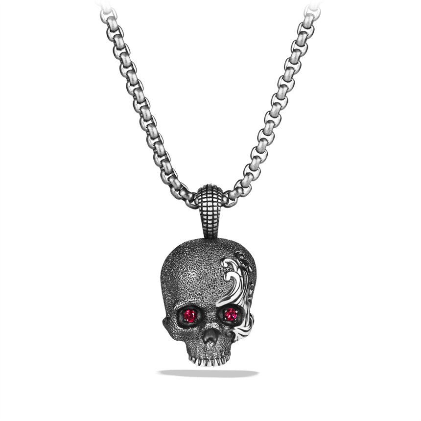 david yurman gray waves skull amulet with rubies on chain product 1 20700036 1 606658017 normal