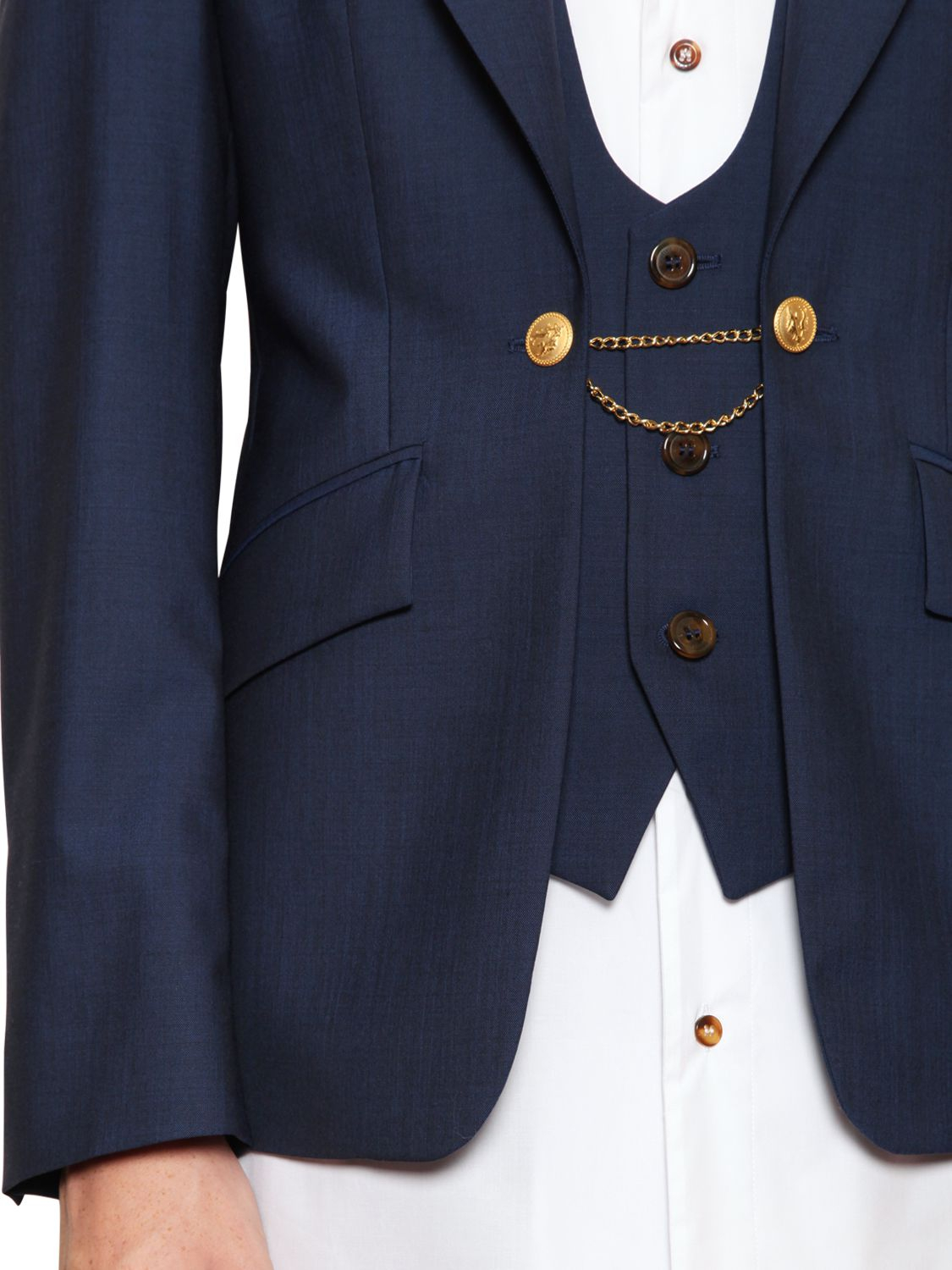 Lyst Vivienne Westwood Tailored Waistcoat Cool Wool Jacket In Blue Gallery