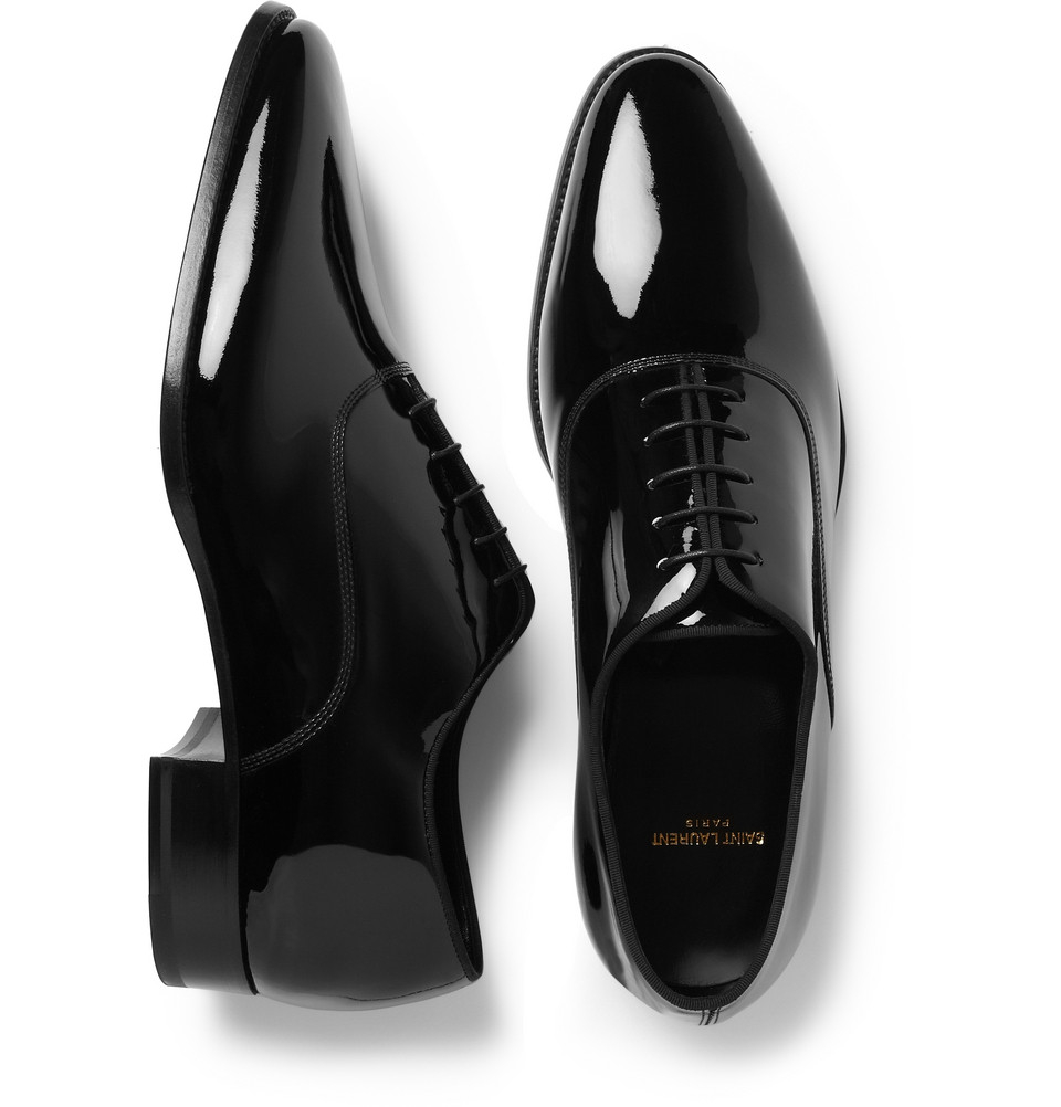 Lyst - Saint Laurent Patentleather Oxford Shoes in Black for Men