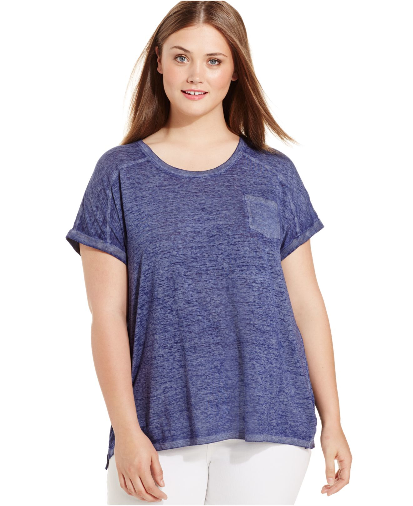 Style & co. Plus Size Pocket T-shirt in Blue (Ink) - Save 34% | Lyst