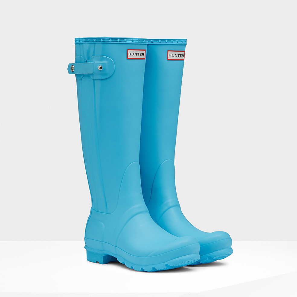 Lyst Hunter Original Slim Zip Rain Boots in Blue