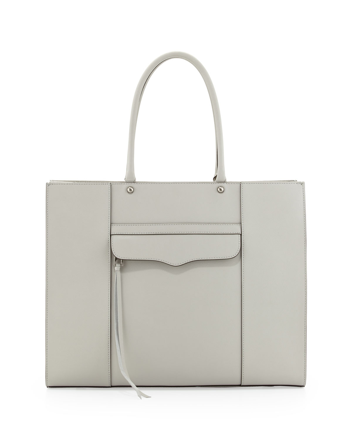 Rebecca Minkoff Mab Leather Tote Bag in Silver (PALE GR) | Lyst