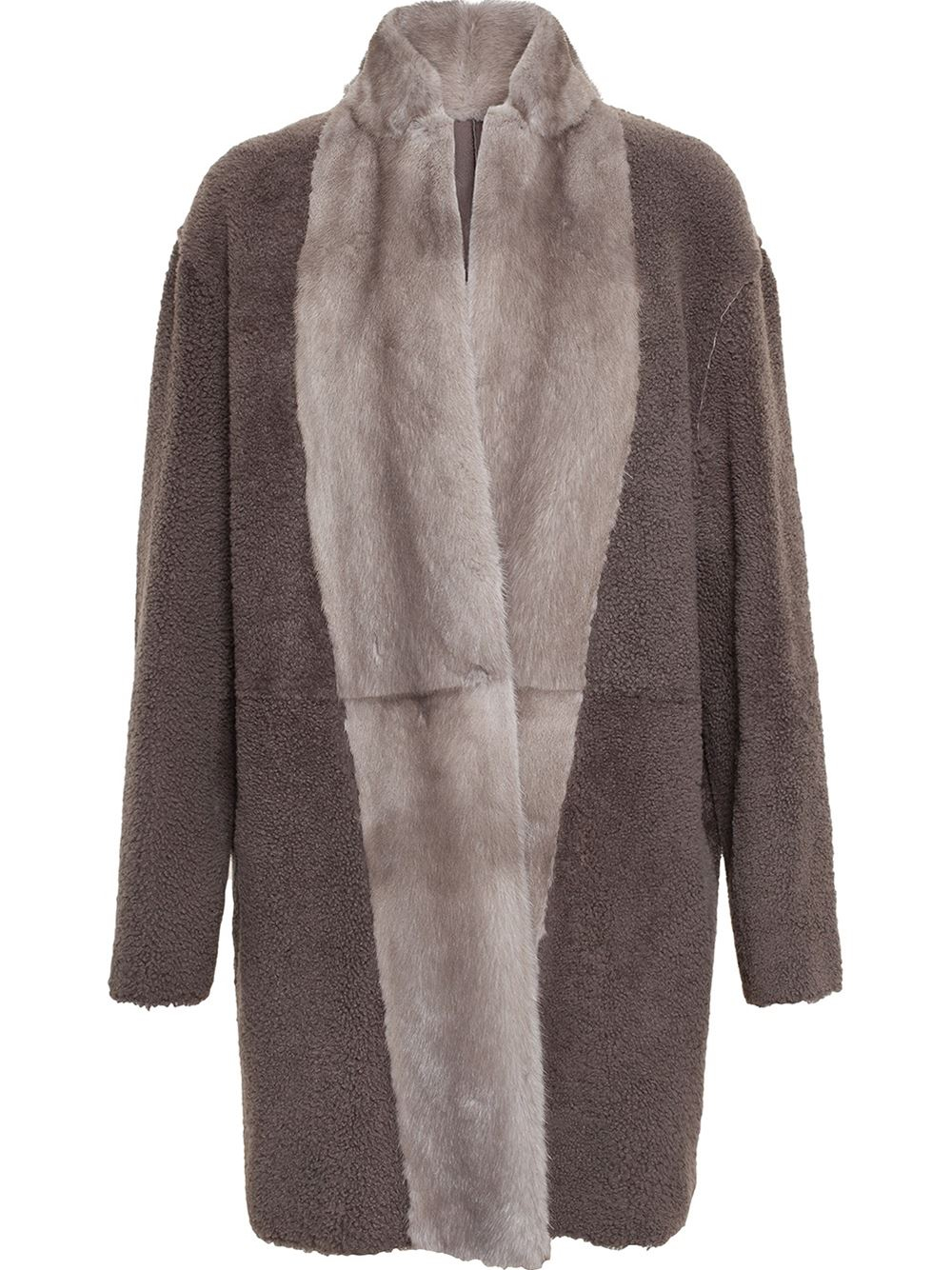 Yves salomon Mink and Shearling Coat in Brown | Lyst