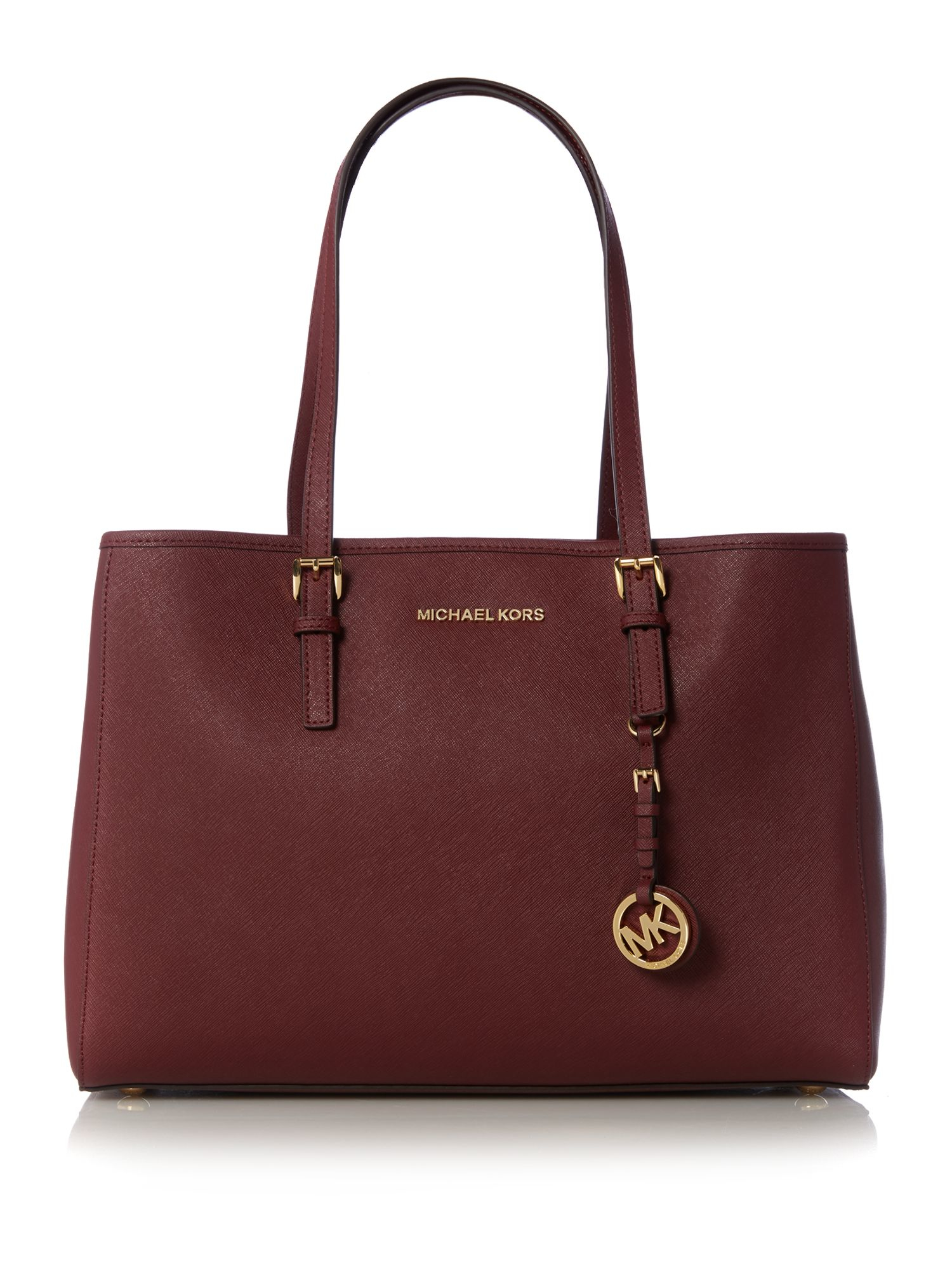 Michael kors burgundy tote hotsell